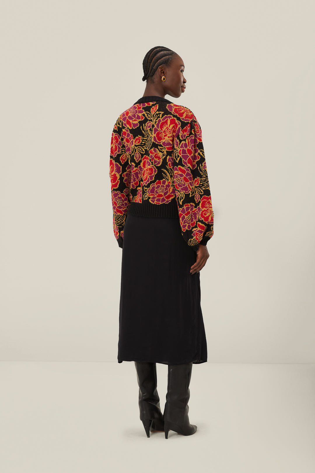 FARM Rio model wearing the Black Midi Skirt