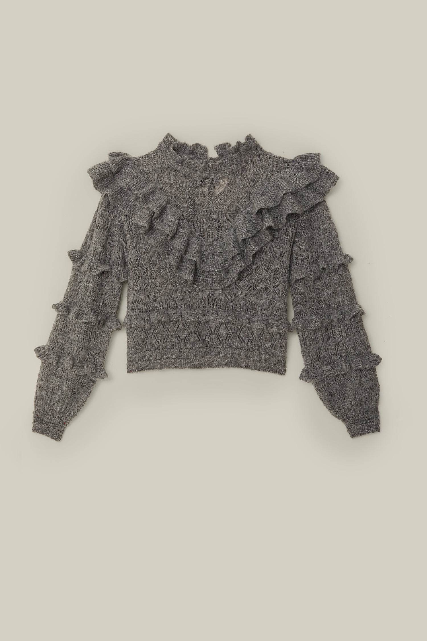 FARM Rio model wearing the Ruffles Knit Sweater