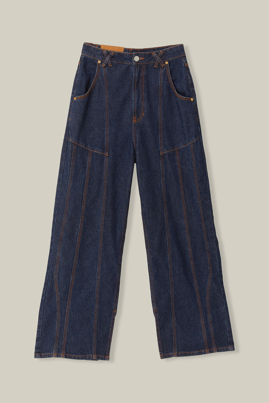 Dark Denim High Waist Snips Pants