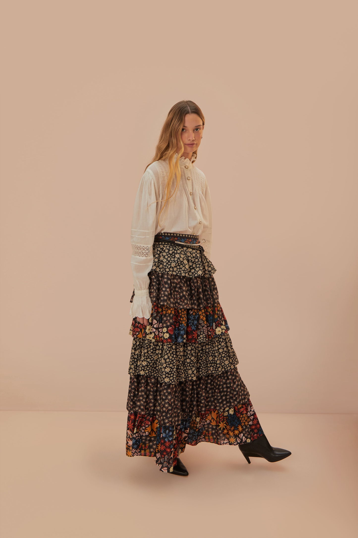 Jujus Garden Black Midi Skirt