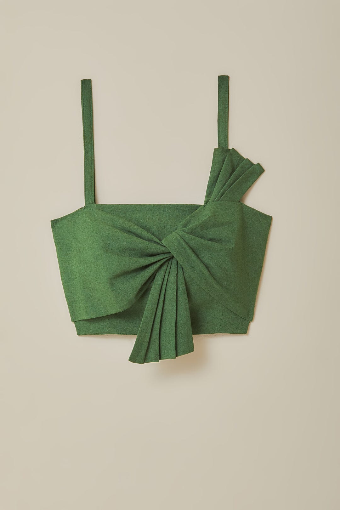 FARM Rio model wearing the Green Front Bow Top