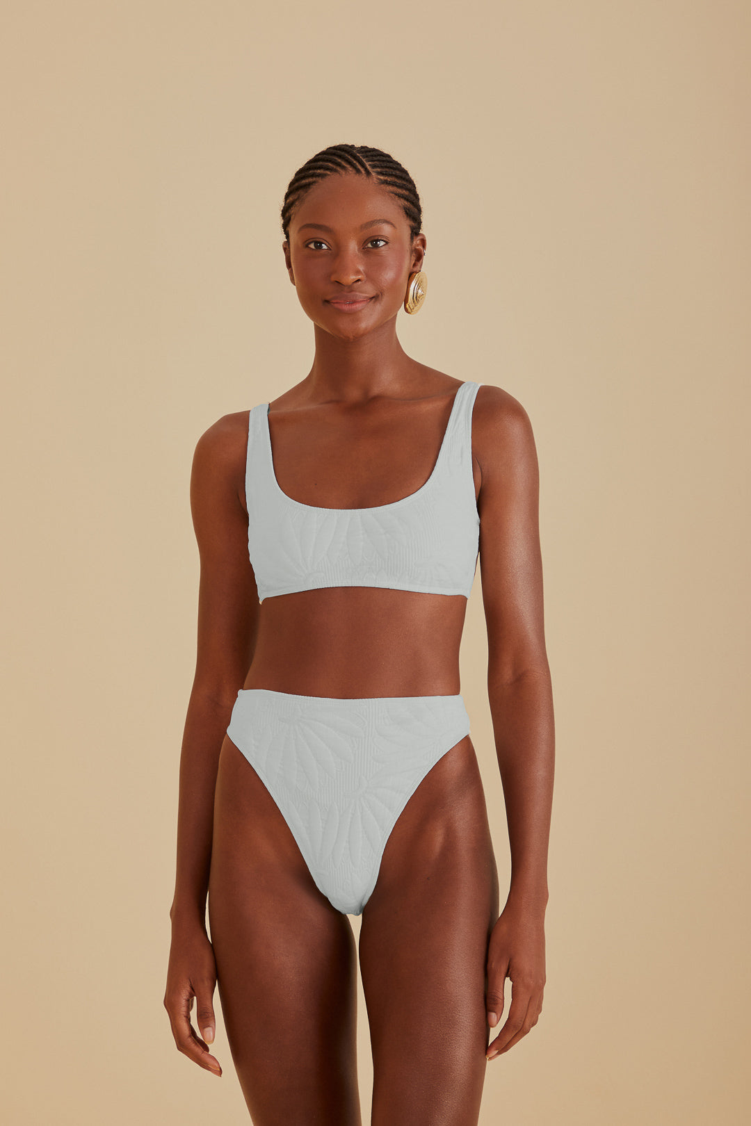 FARM Rio model wearing the Off-White Banana Matelasse Bikini Bottom