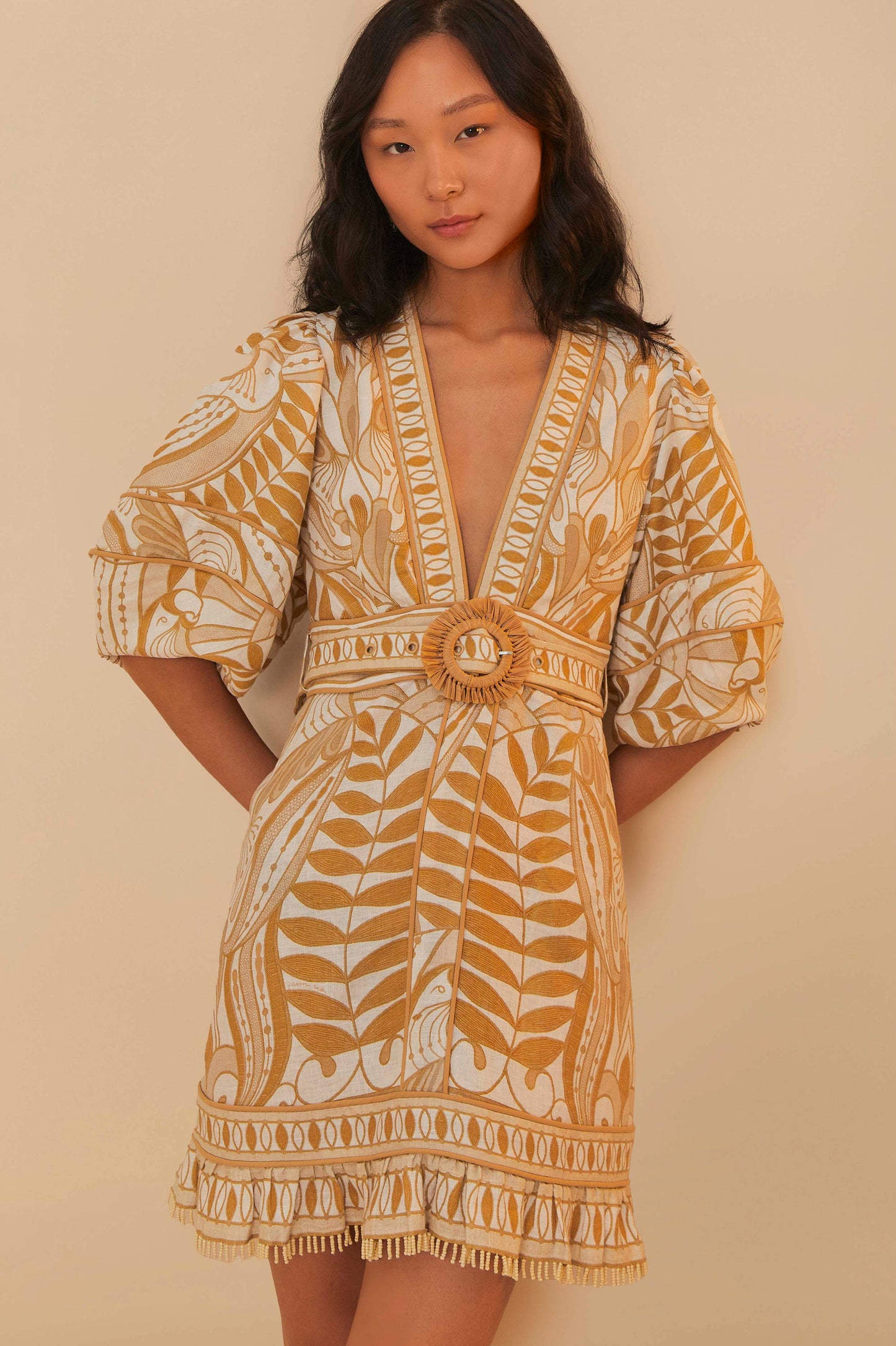 Off-White Lace Nature LENZING™ ECOVERO™ Euroflax™ Mini Dress