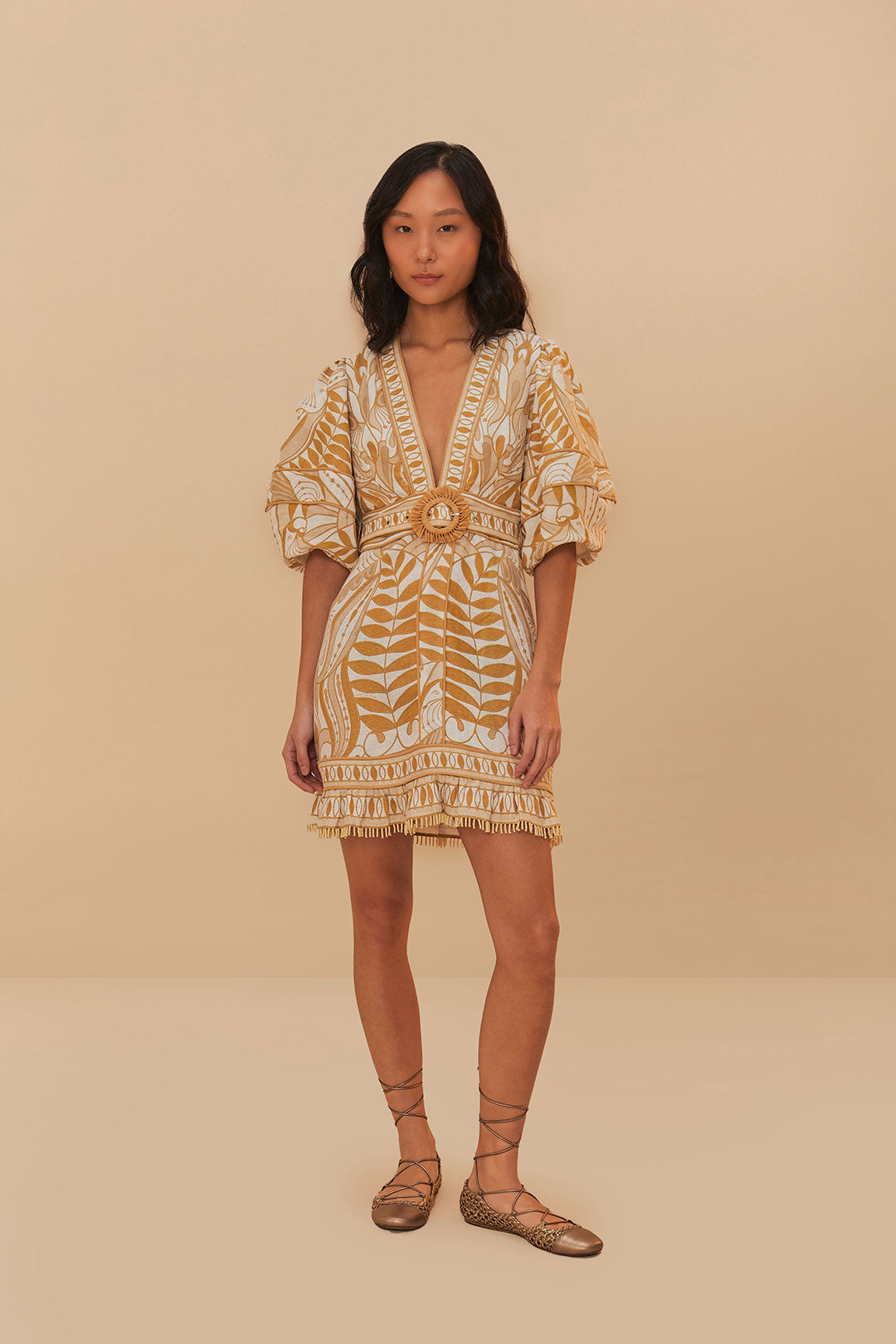 Off-White Lace Nature LENZING™ ECOVERO™ Euroflax™ Mini Dress