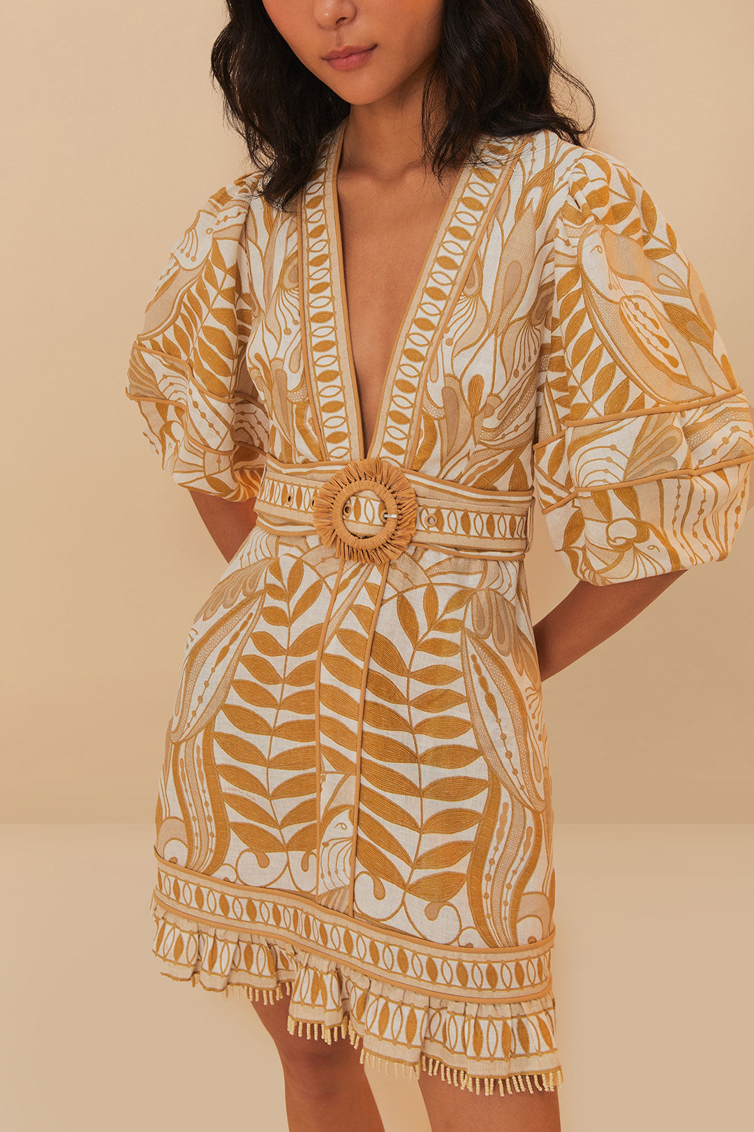 Off-White Lace Nature LENZING™ ECOVERO™ Euroflax™ Mini Dress