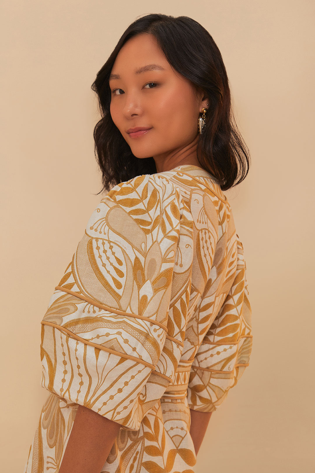 Off-White Lace Nature LENZING™ ECOVERO™ Euroflax™ Mini Dress