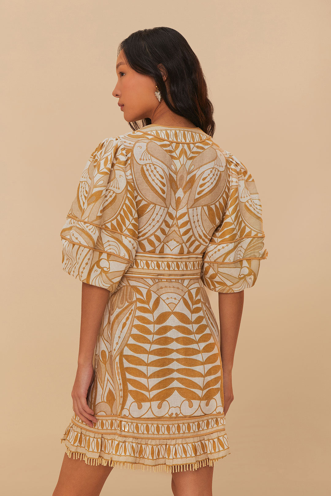 Off-White Lace Nature LENZING™ ECOVERO™ Euroflax™ Mini Dress