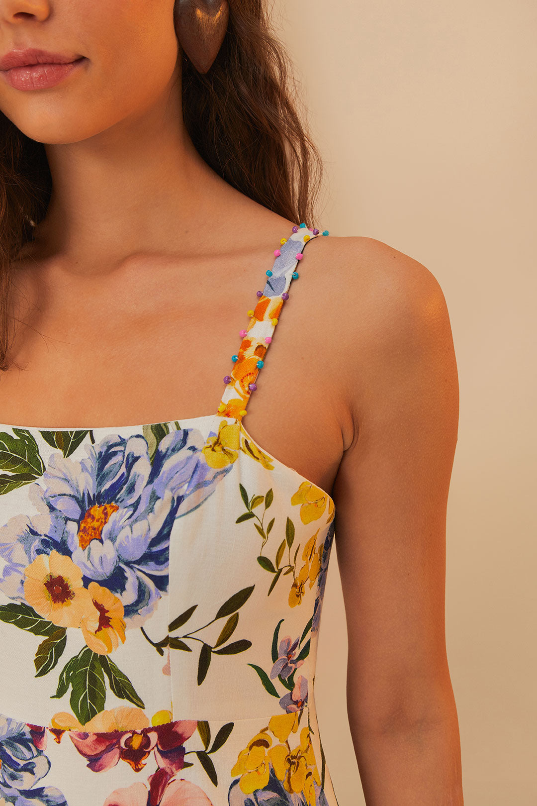 Greek Garden Off-White Sleeveless Maxi Dress