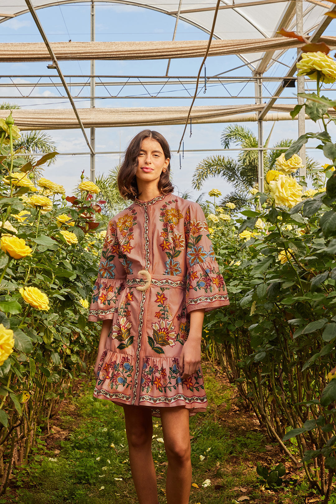 Garden Delight Pink Mini Dress