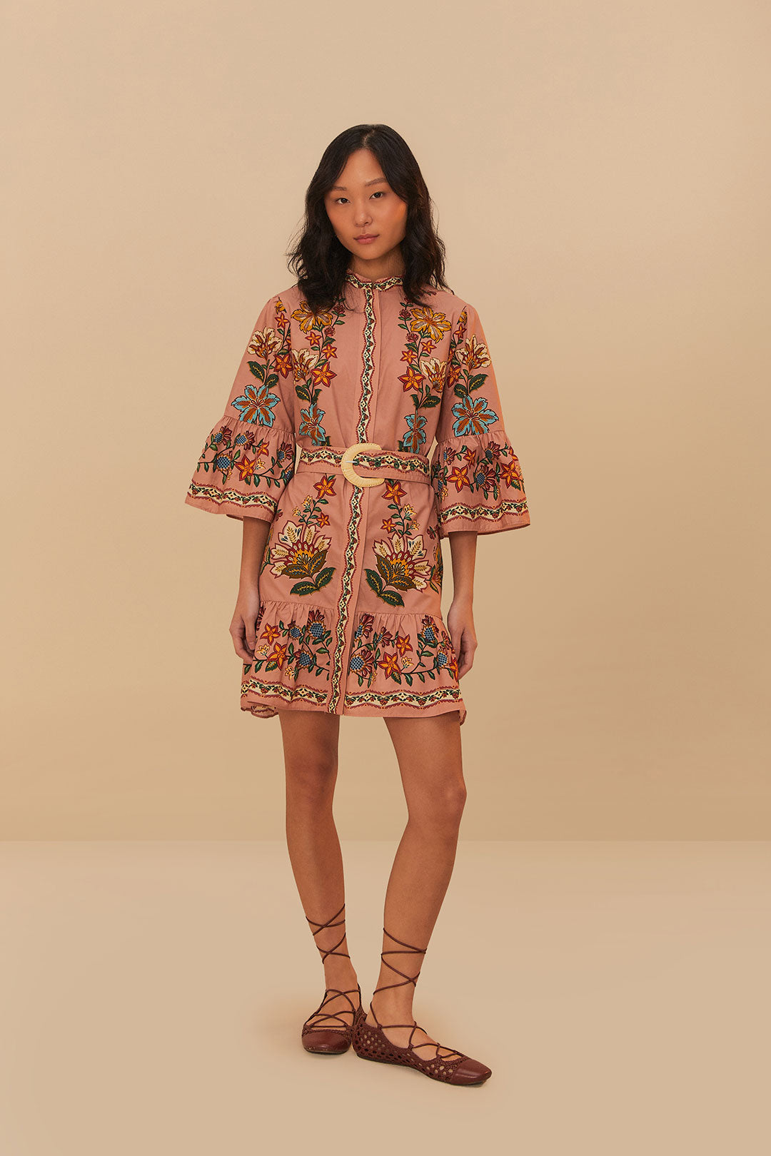 Garden Delight Pink Mini Dress