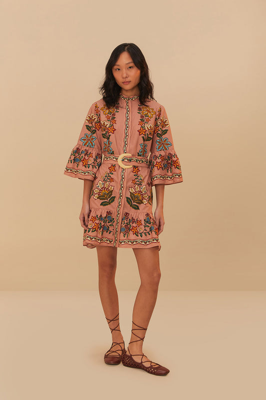 Garden Delight Pink Mini Dress