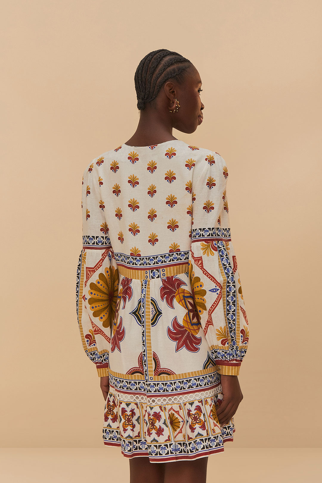 Marys Tiles Off-White Mini Dress