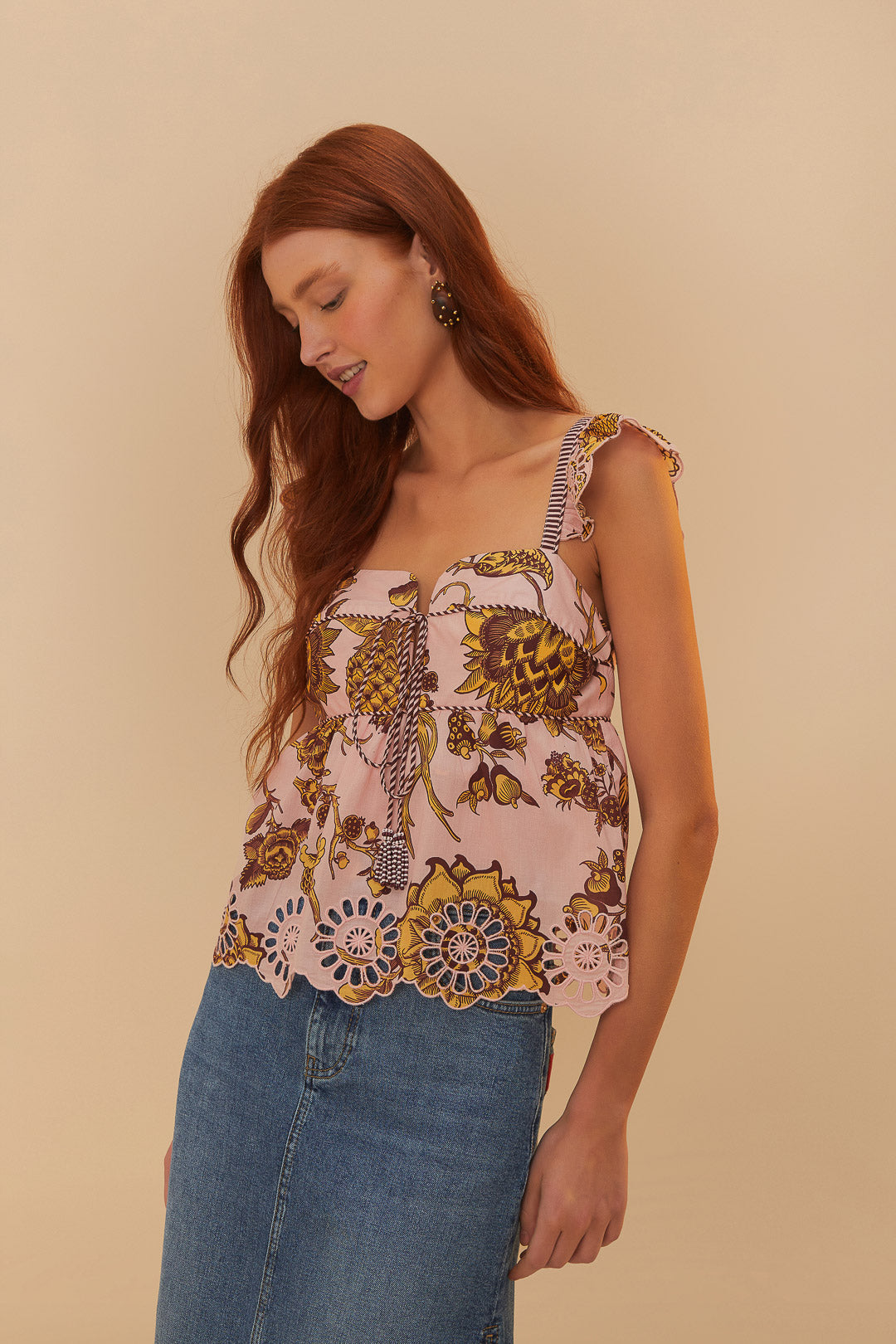 Lilac Tropical Landing Sleeveless Blouse