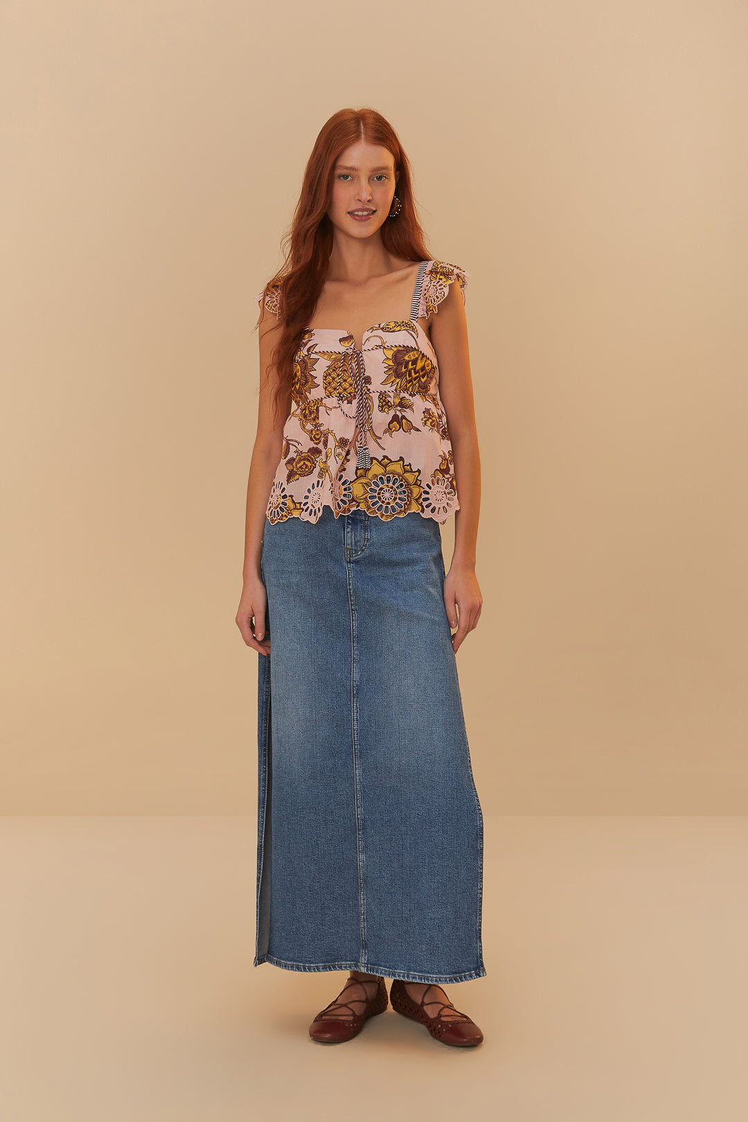 Lilac Tropical Landing Sleeveless Blouse