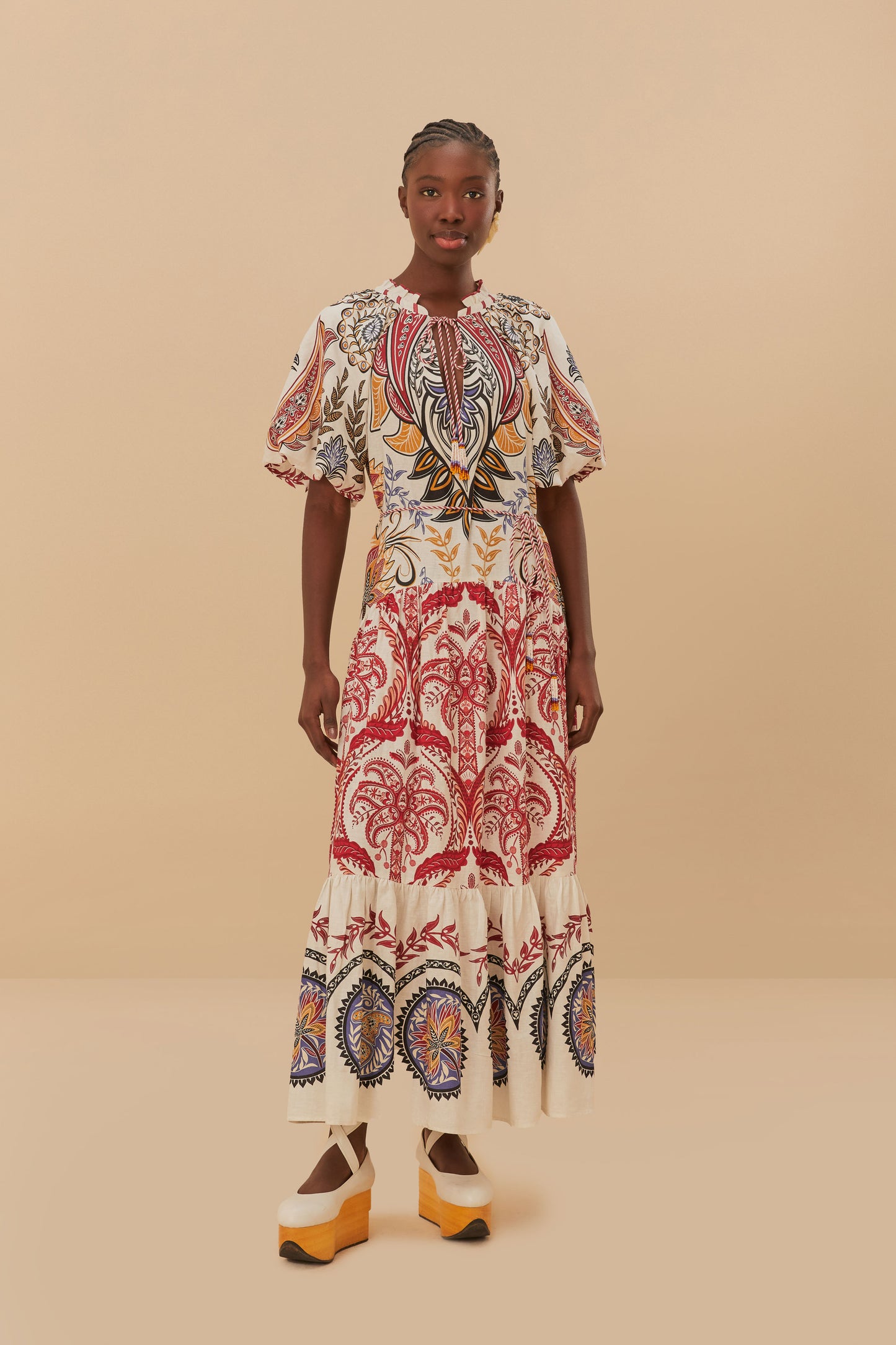 Tropical Camafeu Boho Glam LENZING™ ECOVERO™ Euroflax™ Maxi Dress
