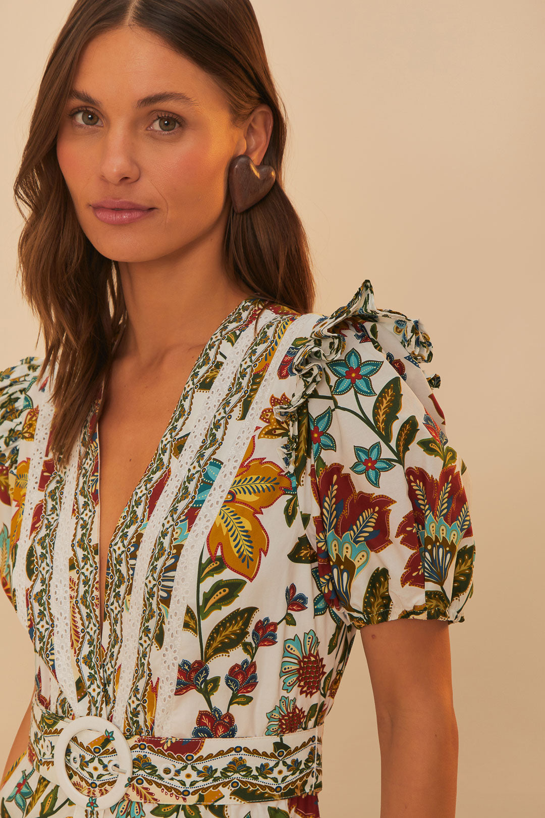 Botanicals Off-White Midi Dress