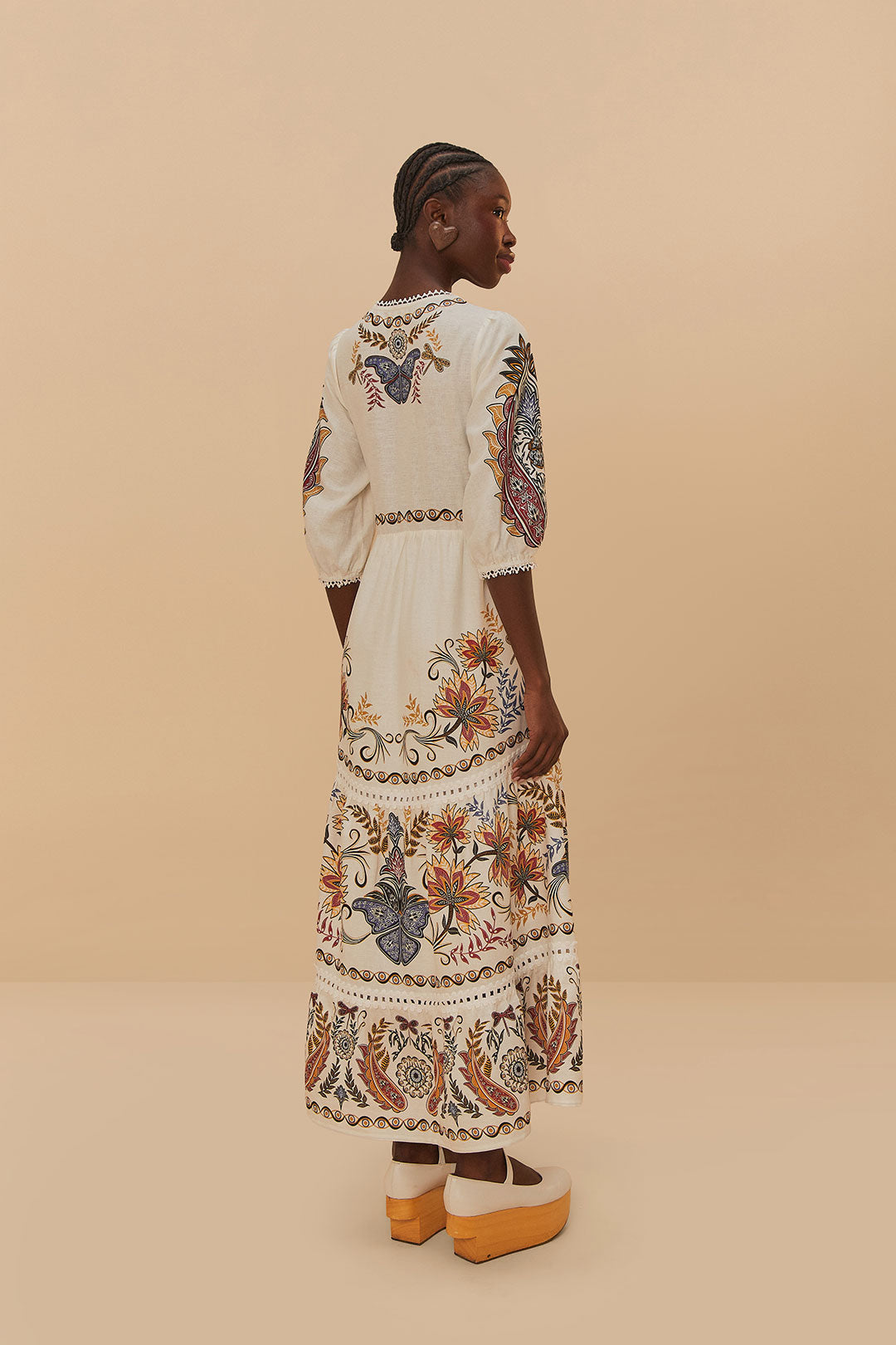 Boho Glam Off-White Maxi Dress