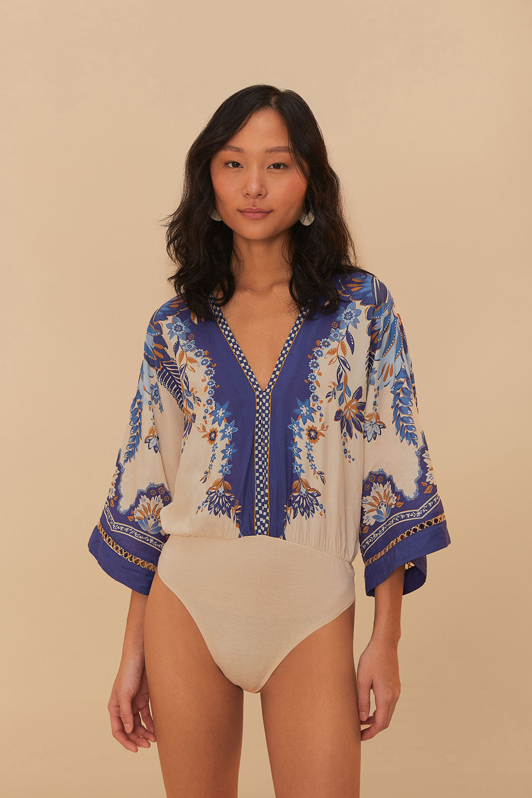 Ana Tapestry Off-White Bodysuit