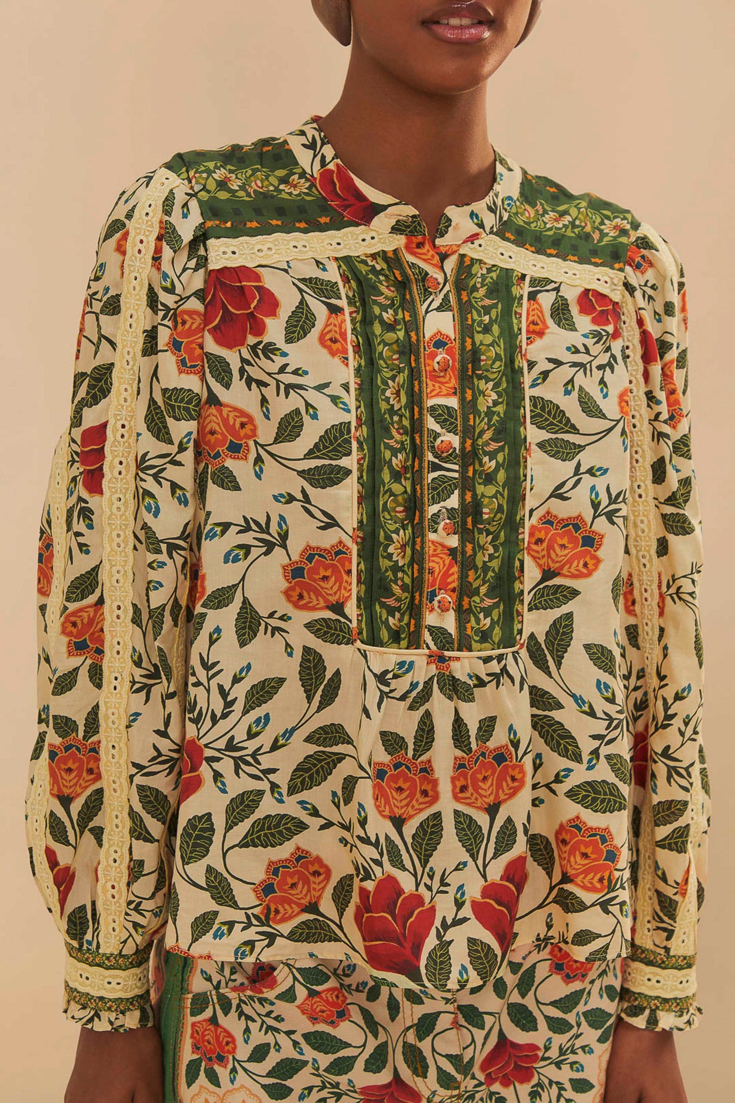 Garden Tapestry Sand Blouse