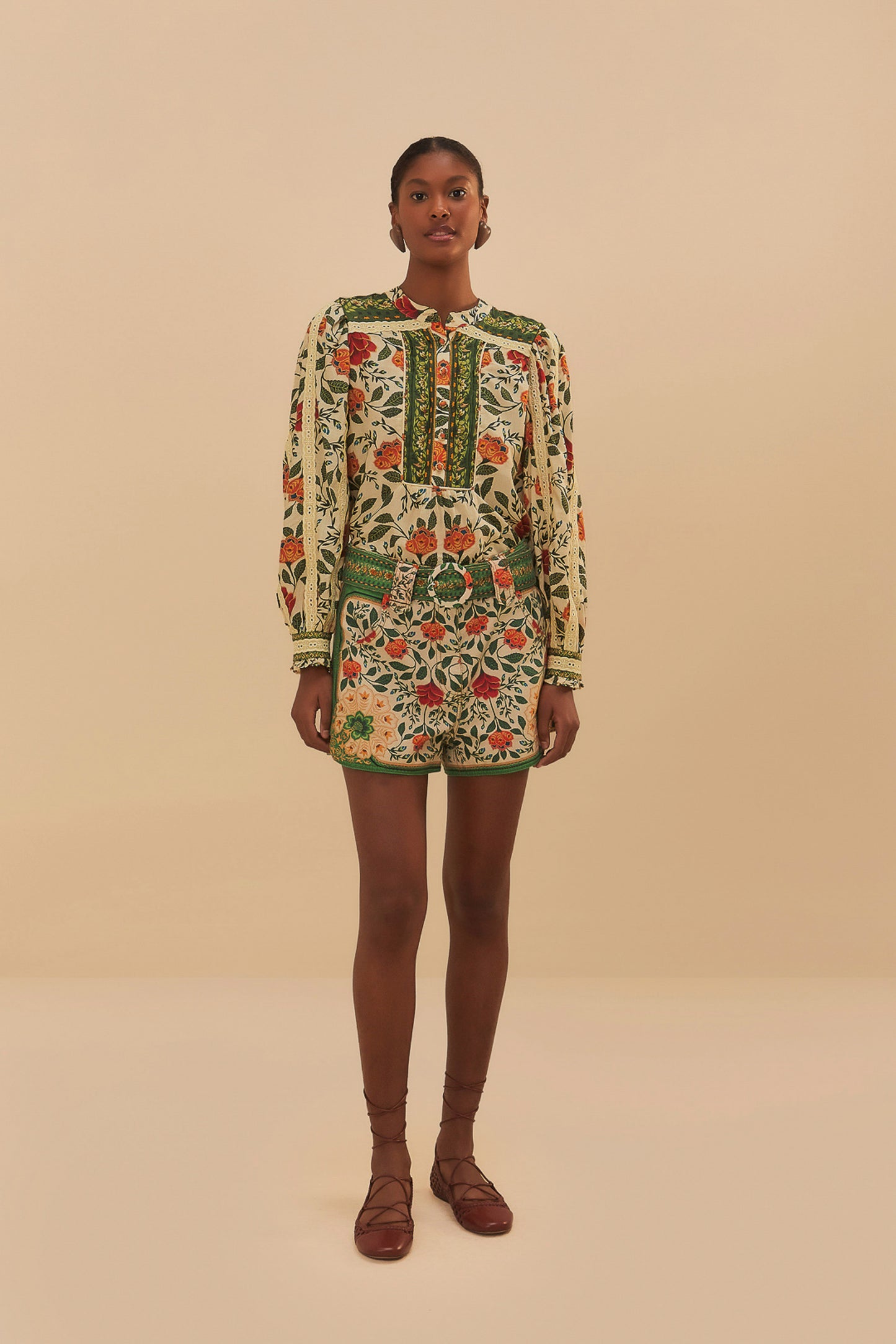 Garden Tapestry Sand Blouse