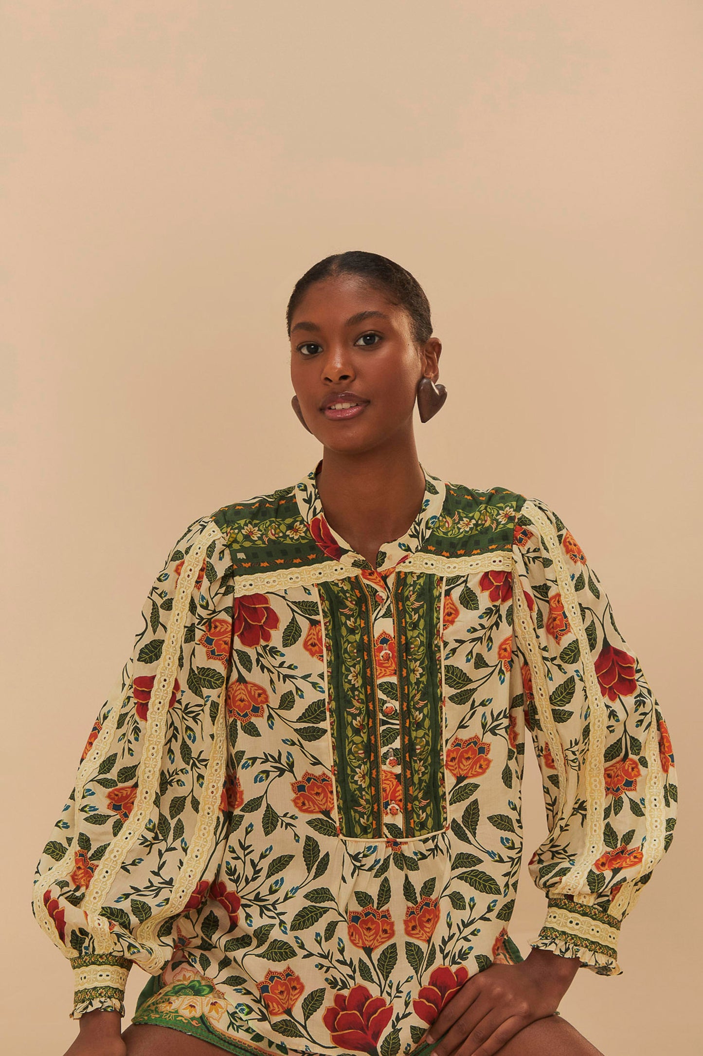 Garden Tapestry Sand Blouse