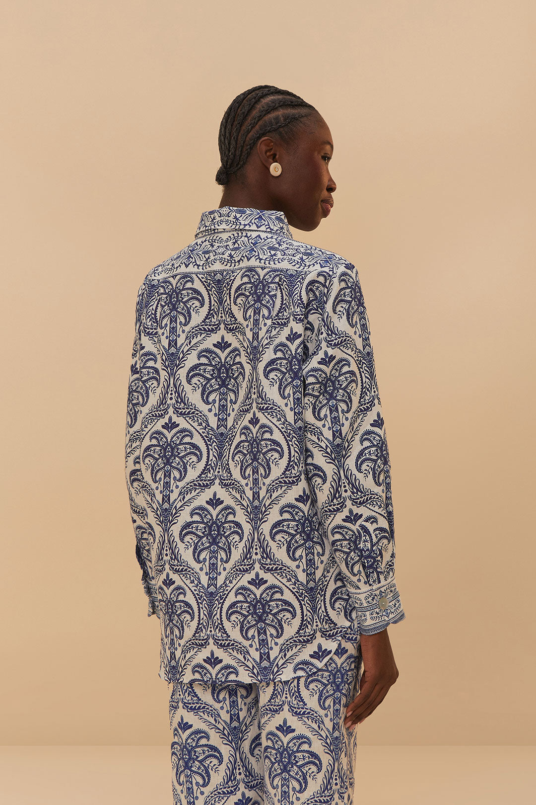 Off-White Tropical Cameo Lenzing ™ Ecovero ™ Euroflax ™ Pajama Shirt