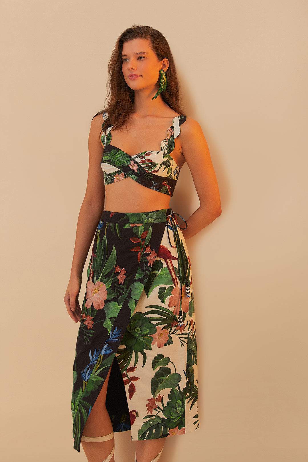 منتصف الليل Macaw Fiesta Mix Midi Skirt