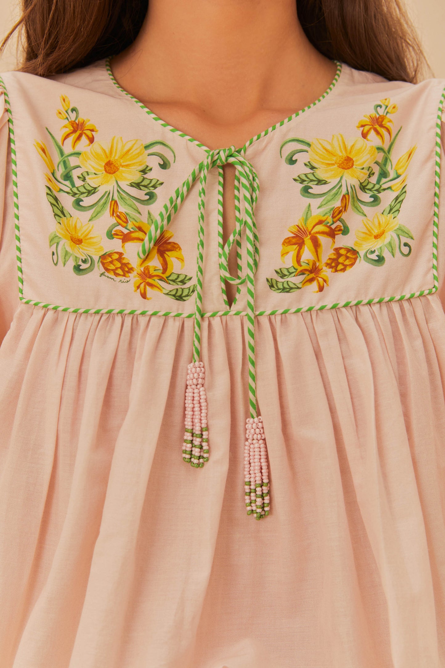 Botanical Beauty Pink Long Sleeve Blouse