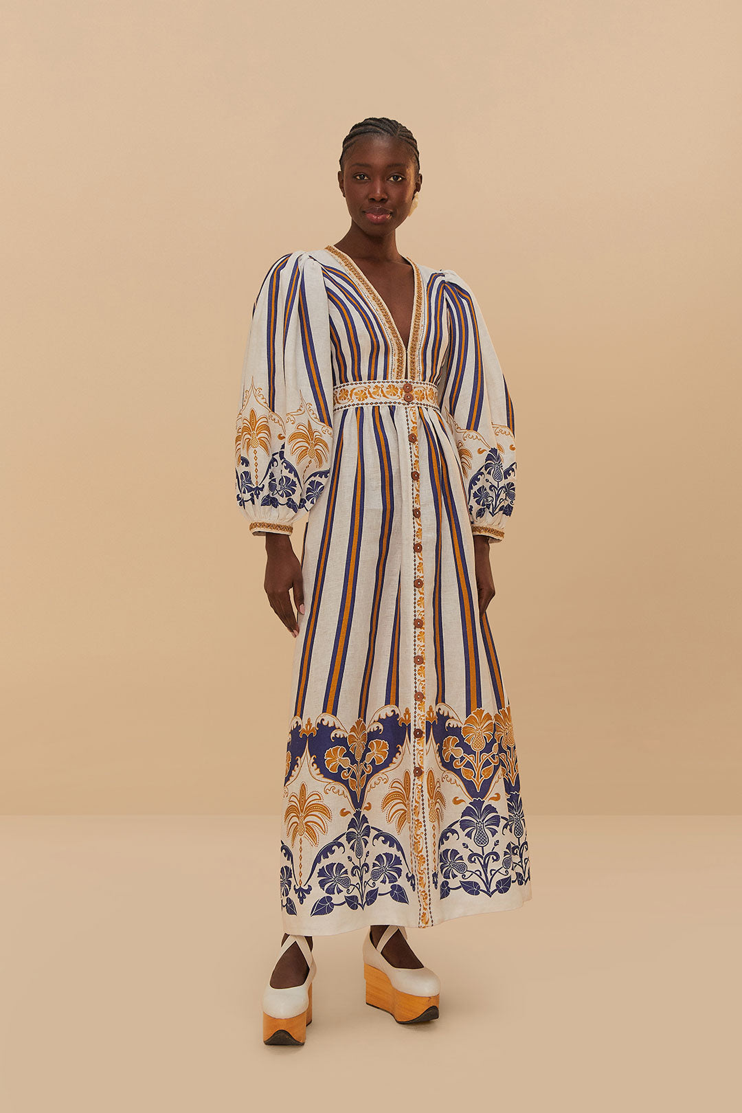 Pineapple Deco Multicolor Maxi Dress