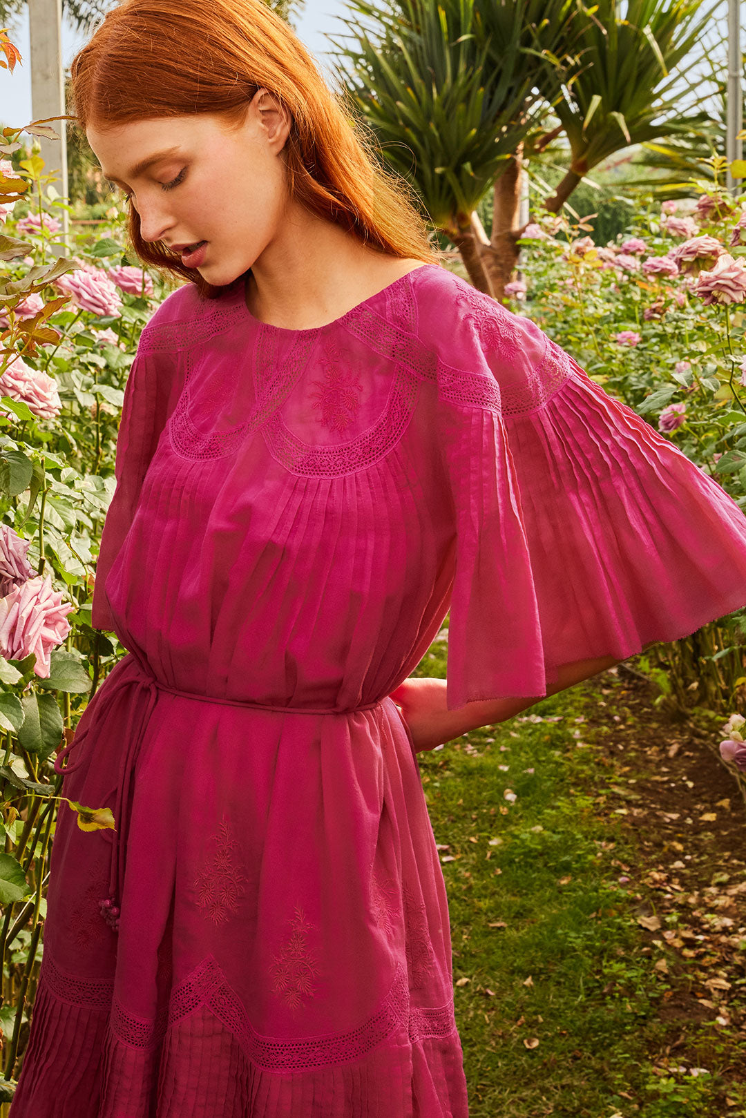Pink Short Sleeve Mini Dress