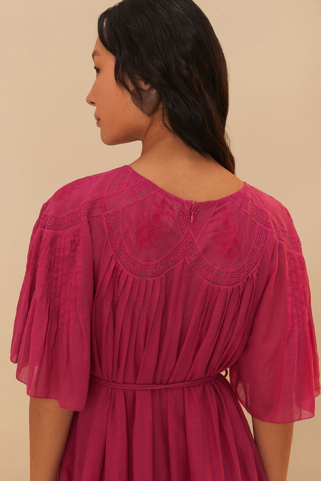 Pink Short Sleeve Mini Dress