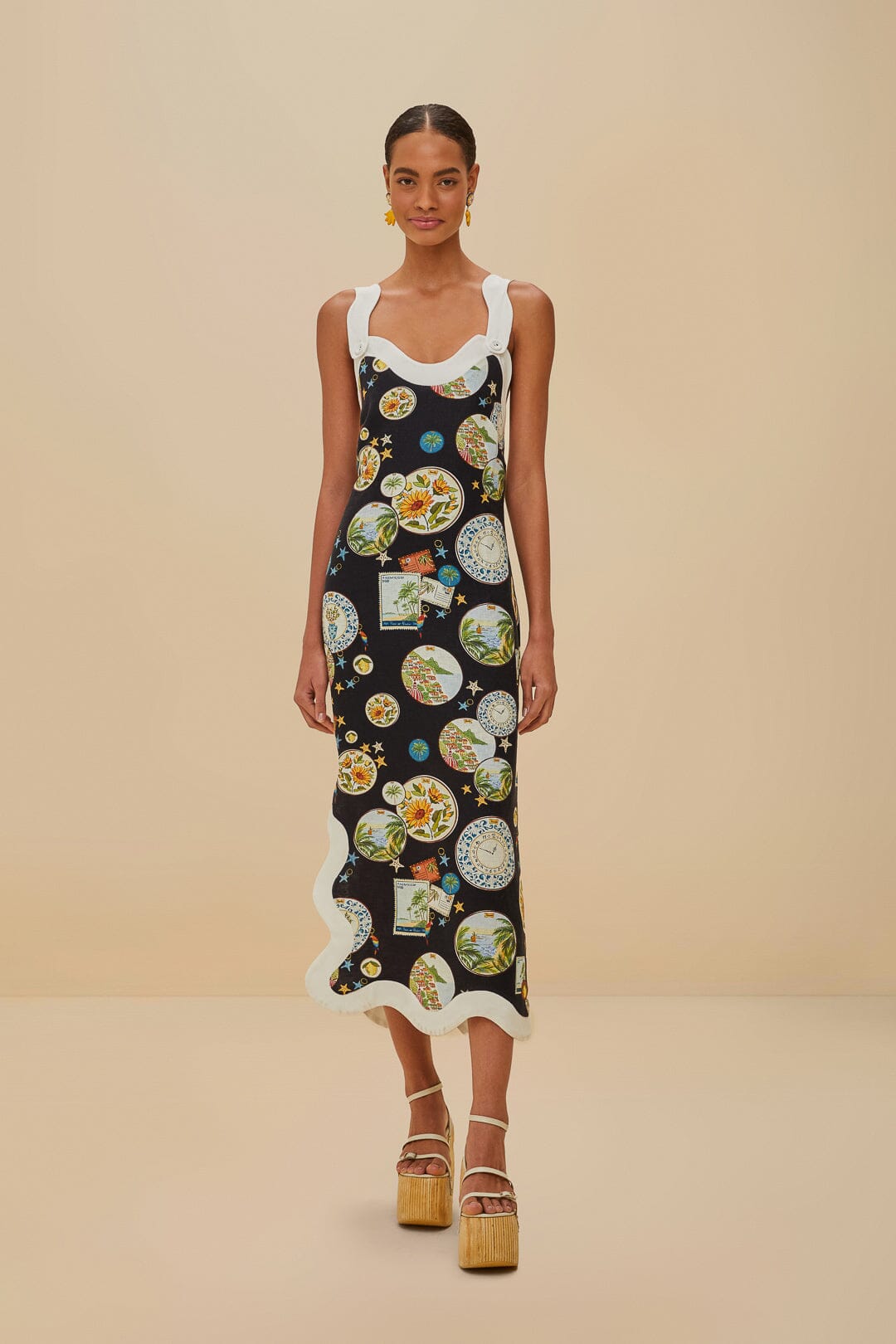 Trip Souvenir Black Sleeveless Maxi Dress