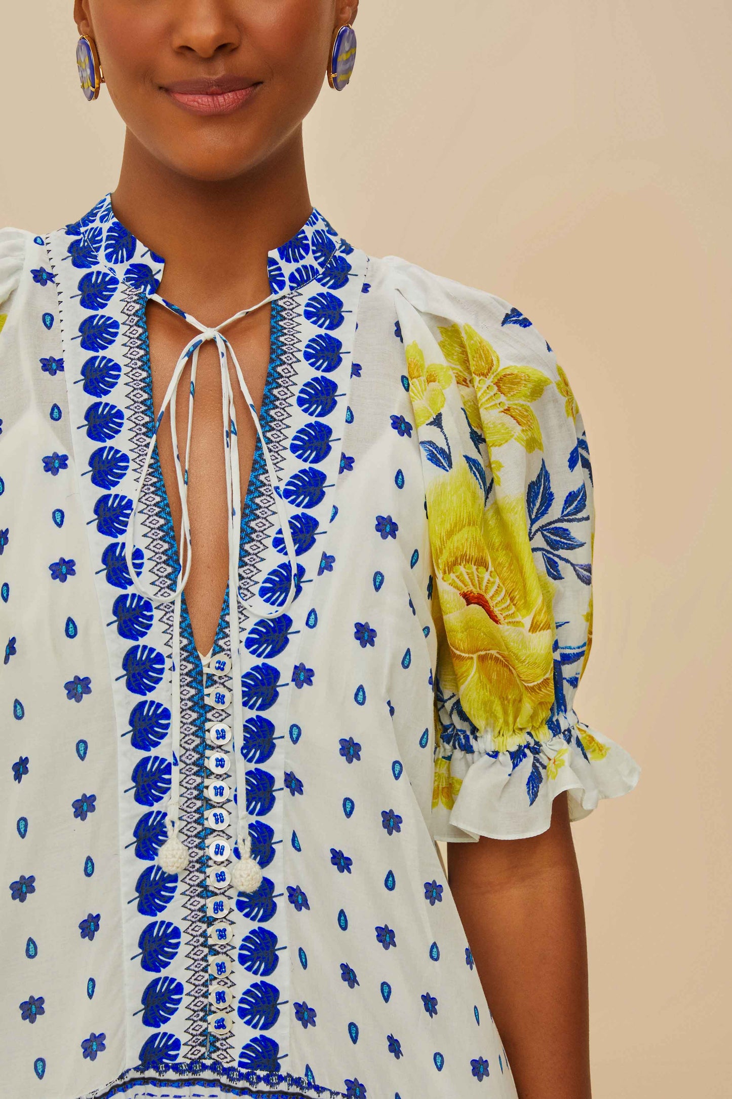 Zuli Off-White Midi Dress Short Sleeves