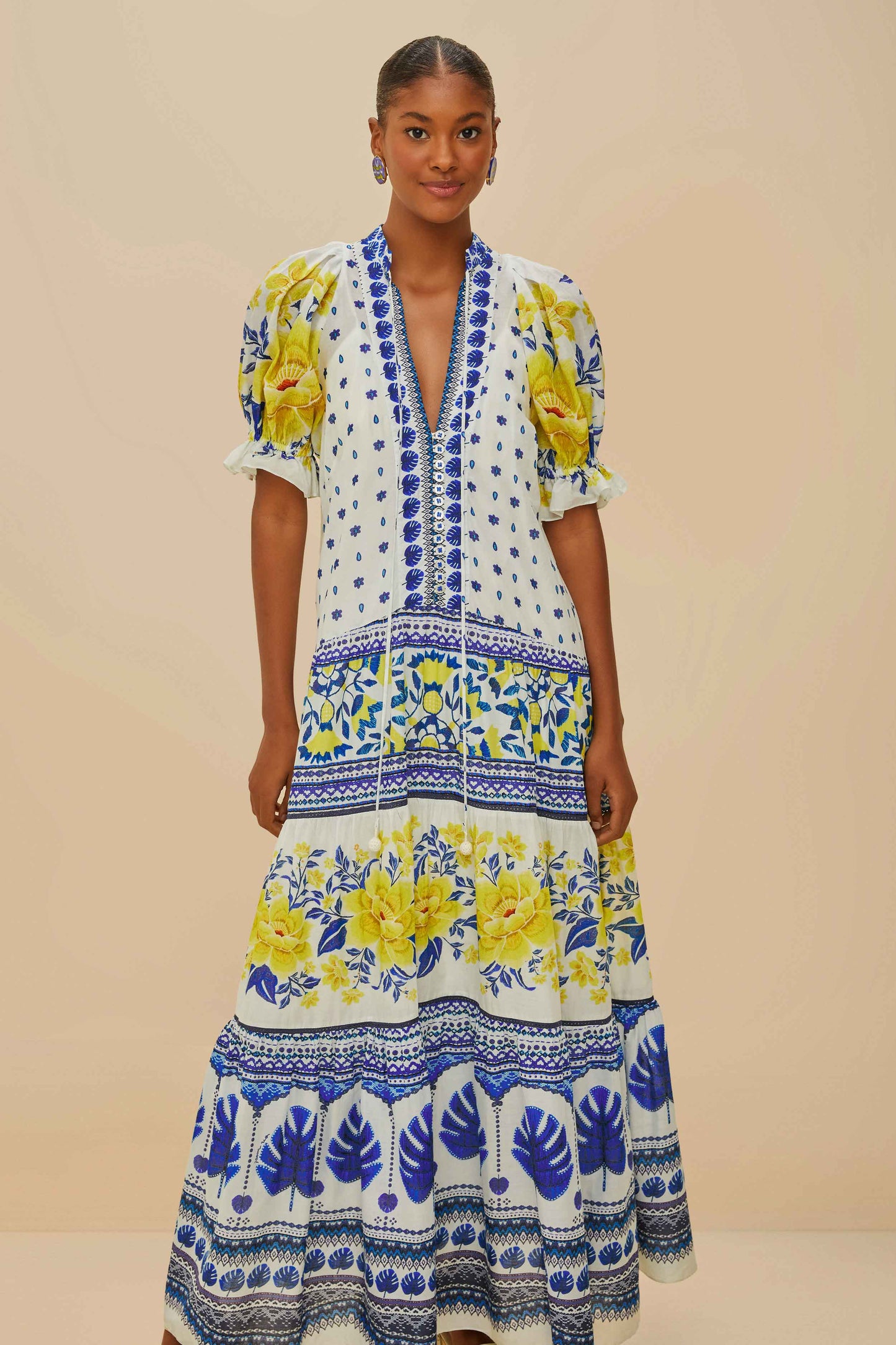 Zuli Off-White Midi Dress Short Sleeves