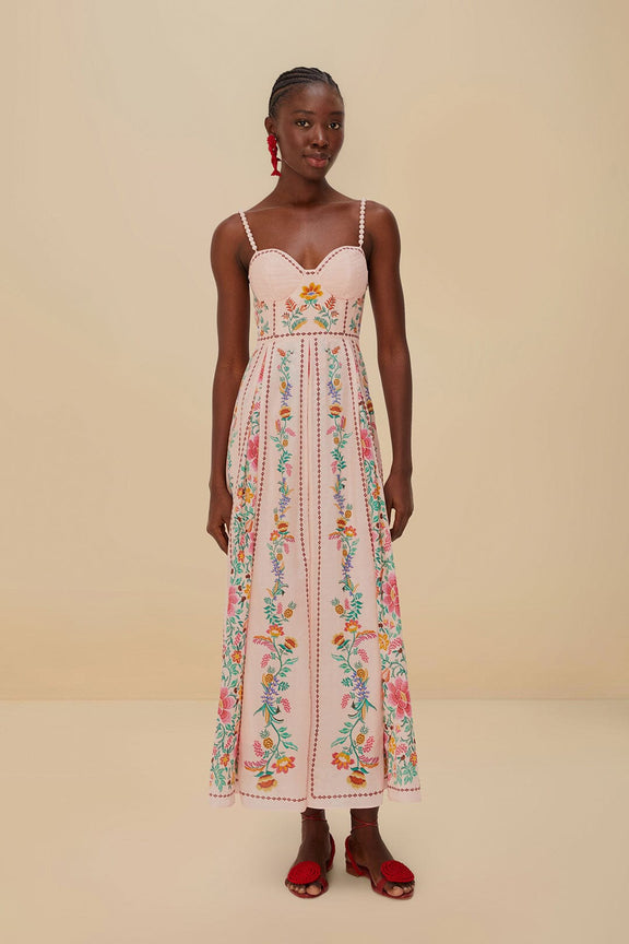 Pink Delicate Forest Maxi Dress