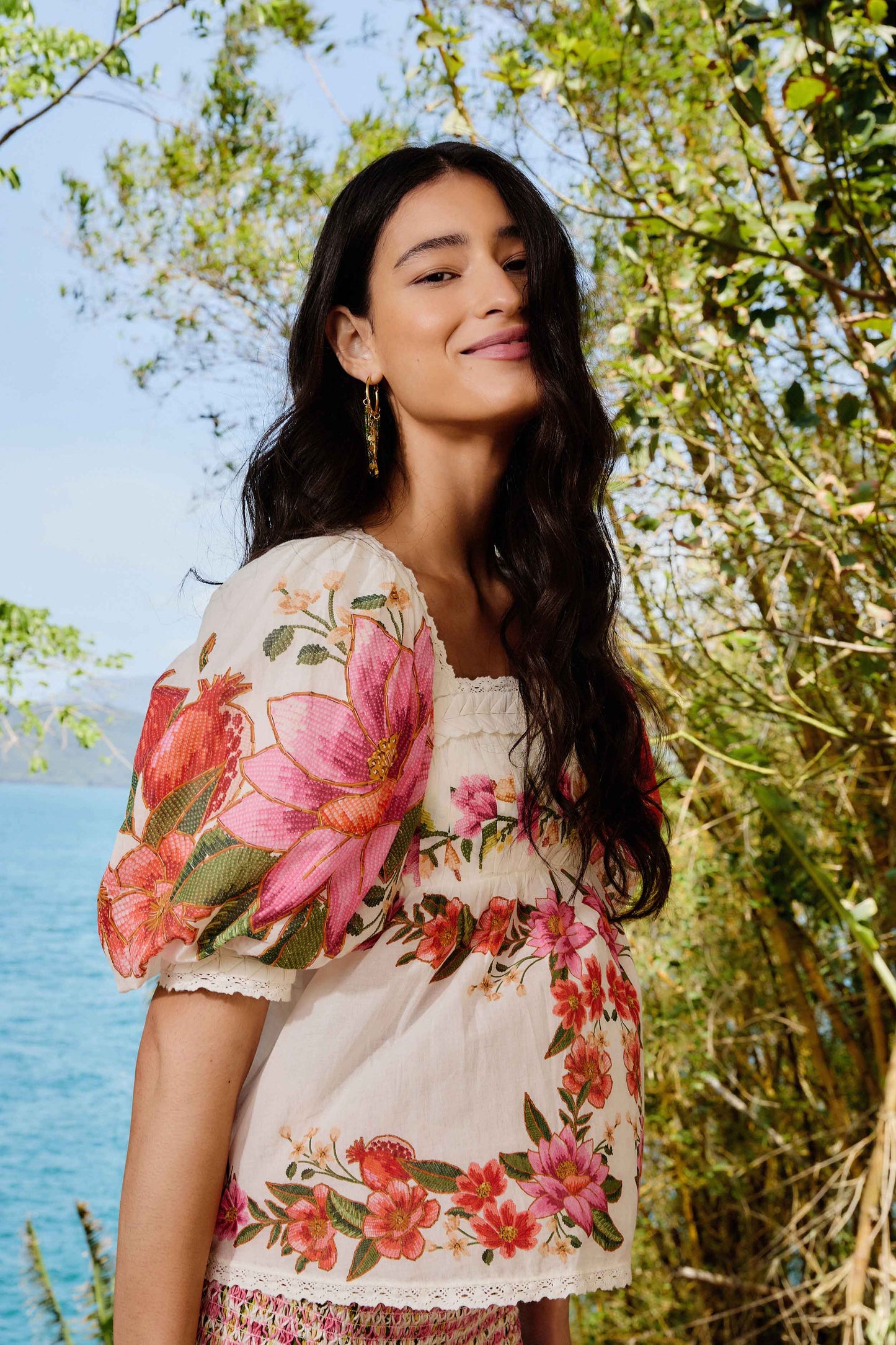 Summer Fruit Off-White Blouse