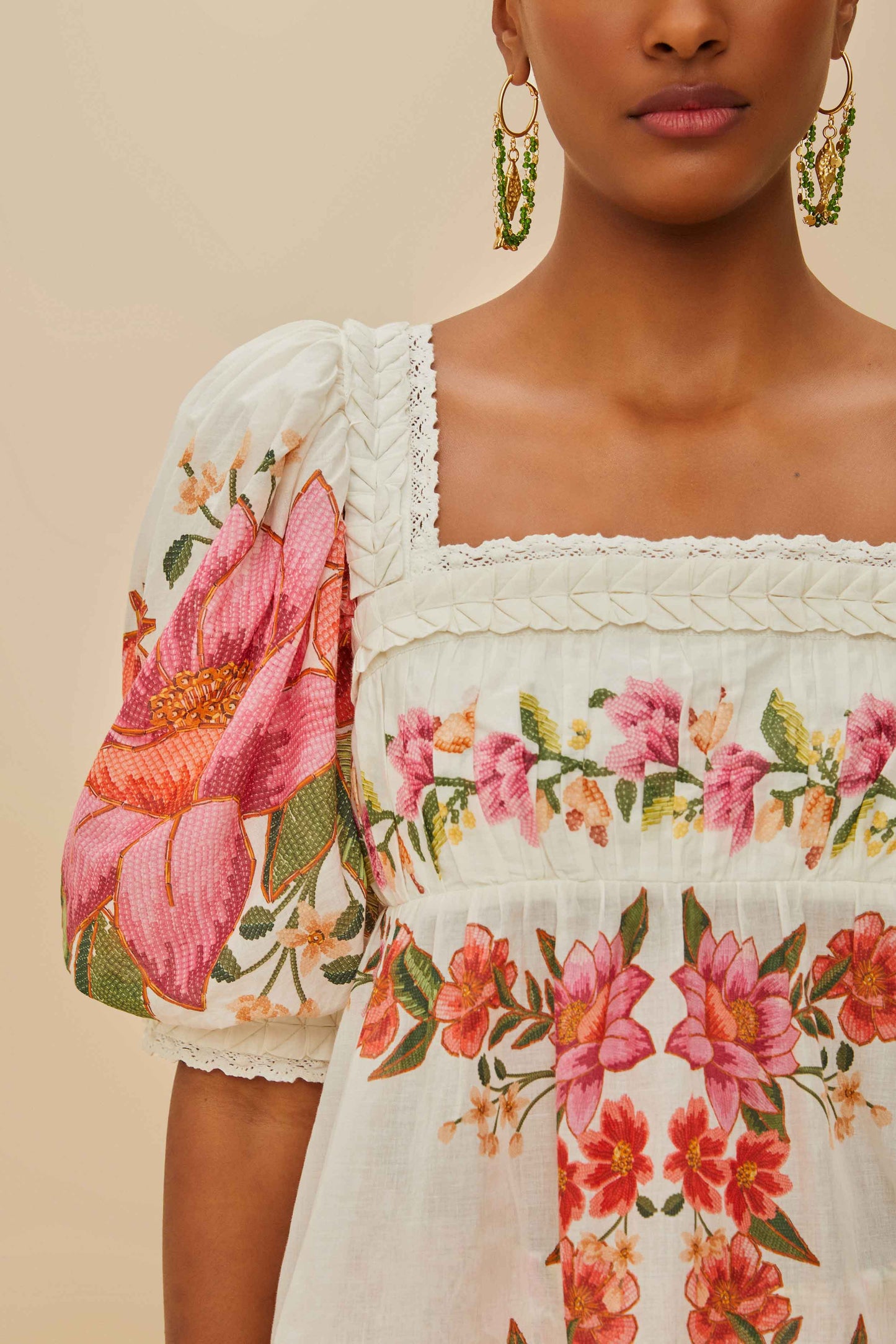 Summer Fruit Off-White Blouse