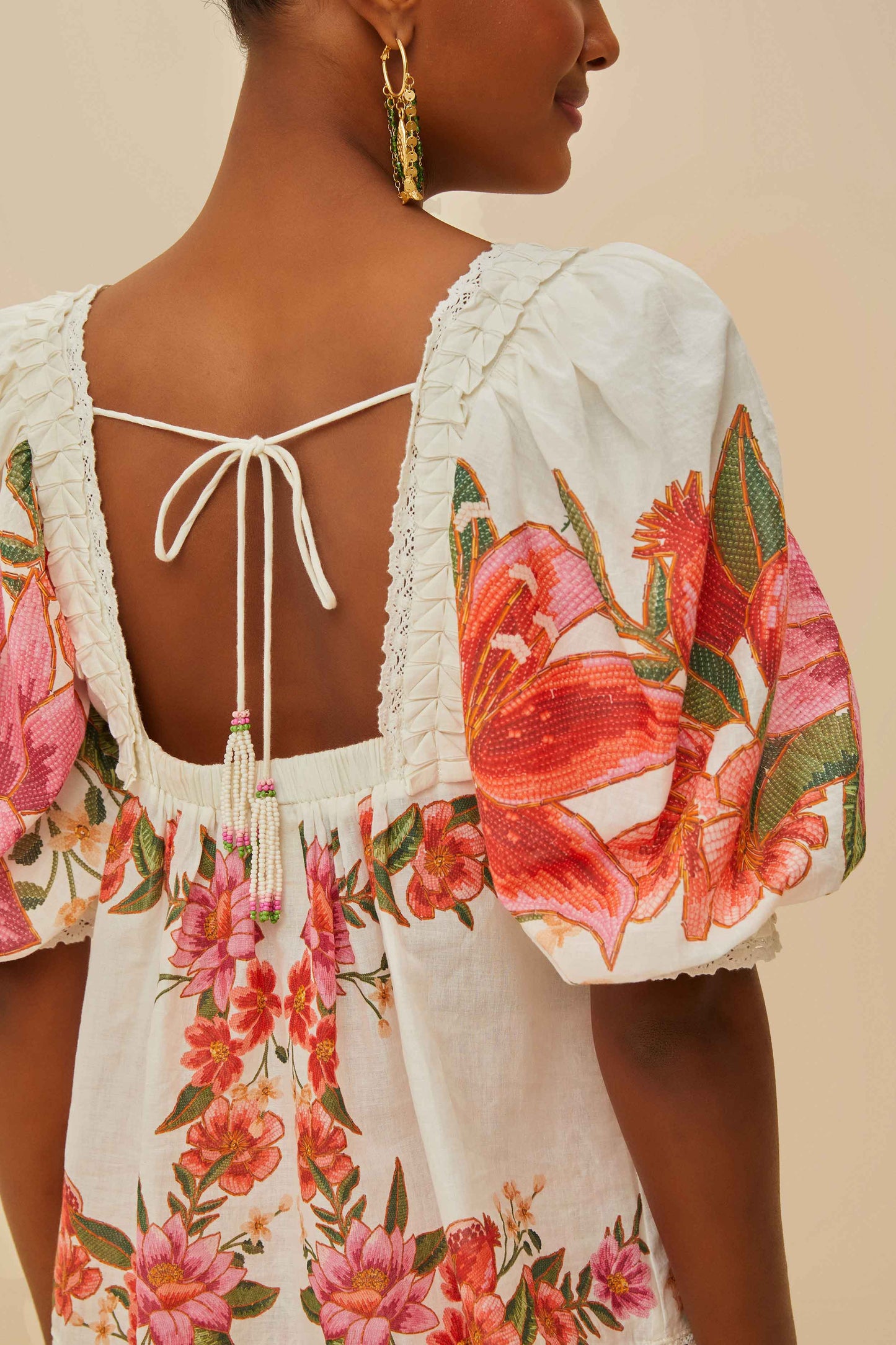 Summer Fruit Off-White Blouse