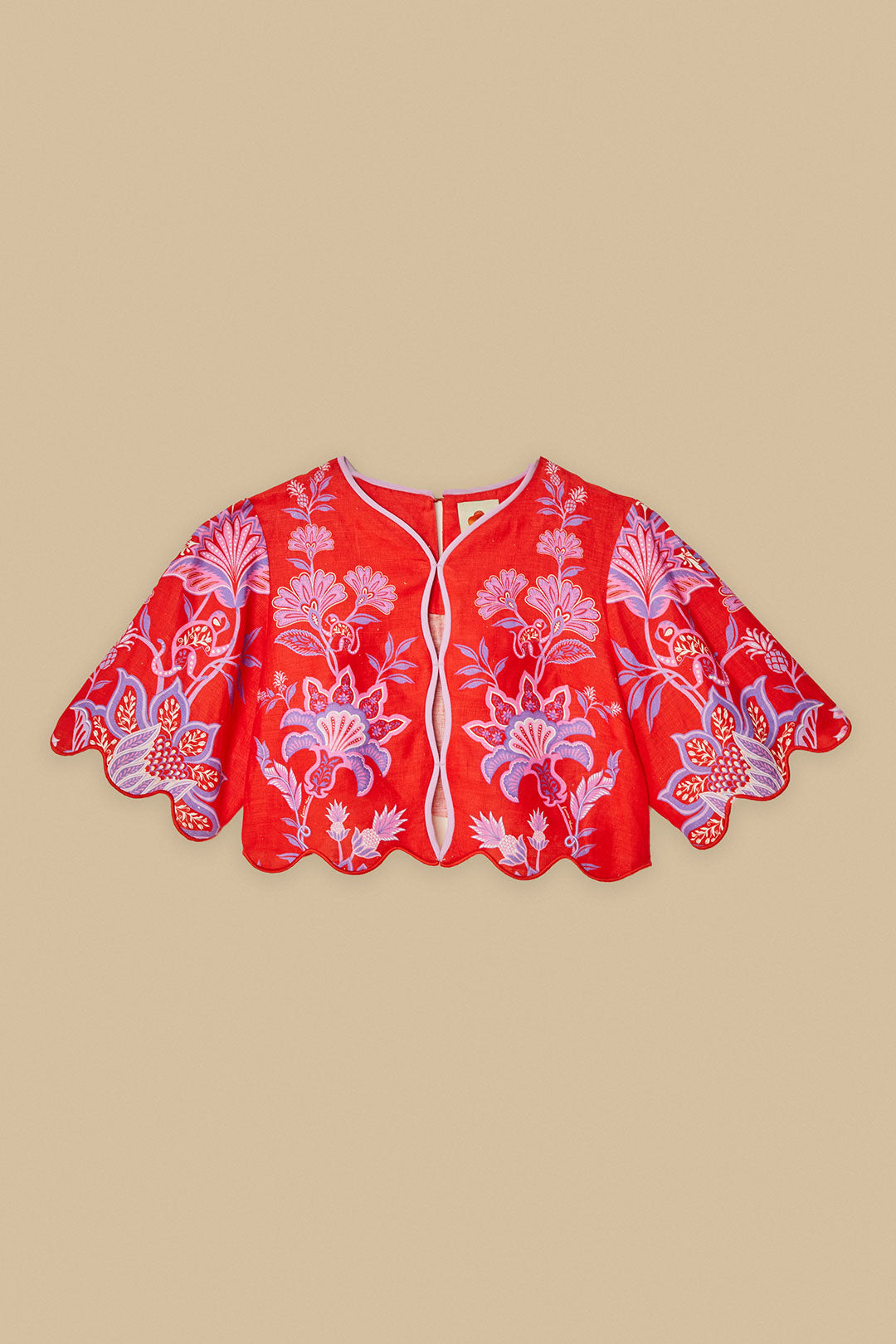 Red Porcelain Garden Euroflax ™ Premium Linen Blouse
