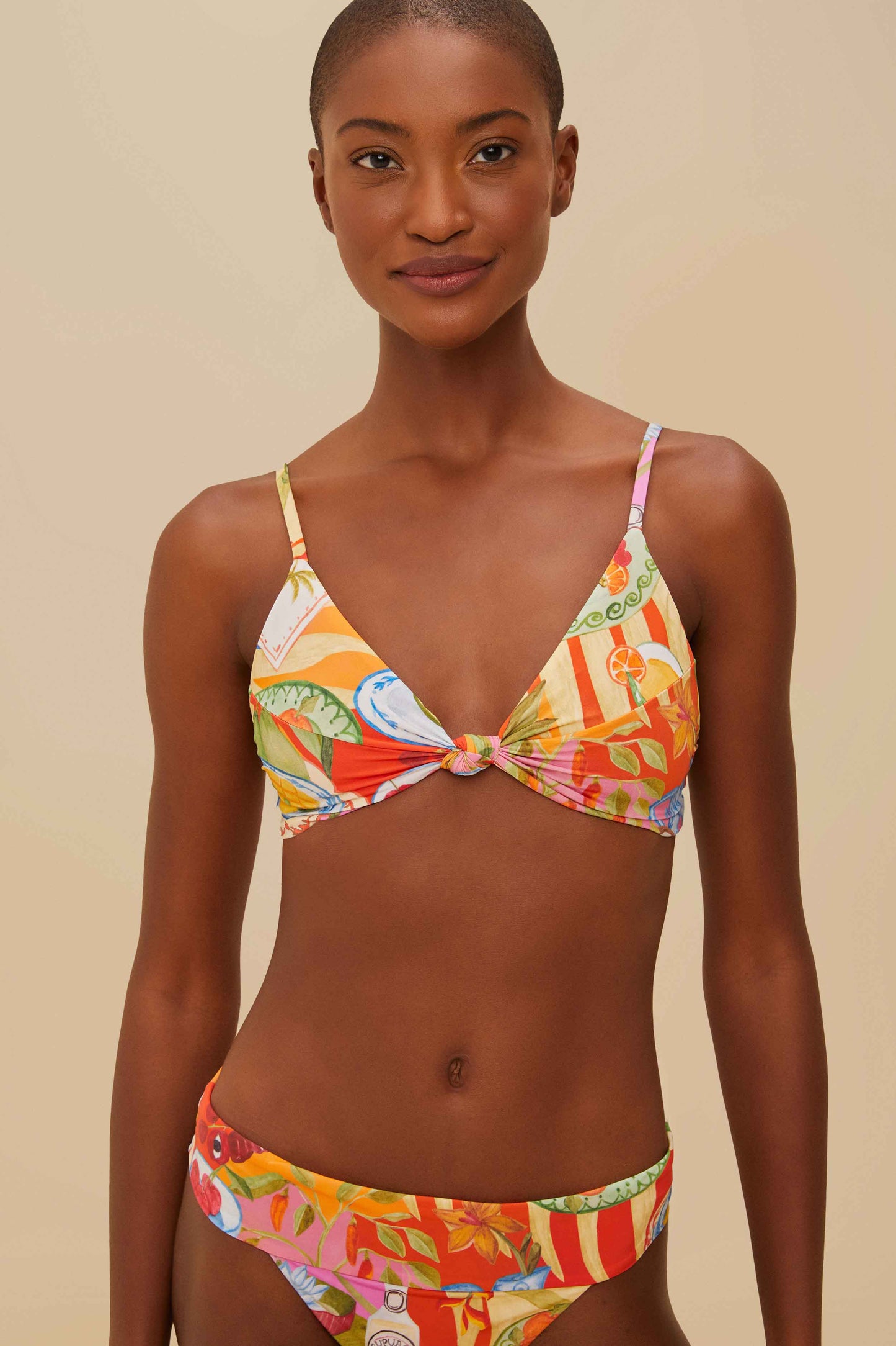 Summer Picnic Knot Bikini Top