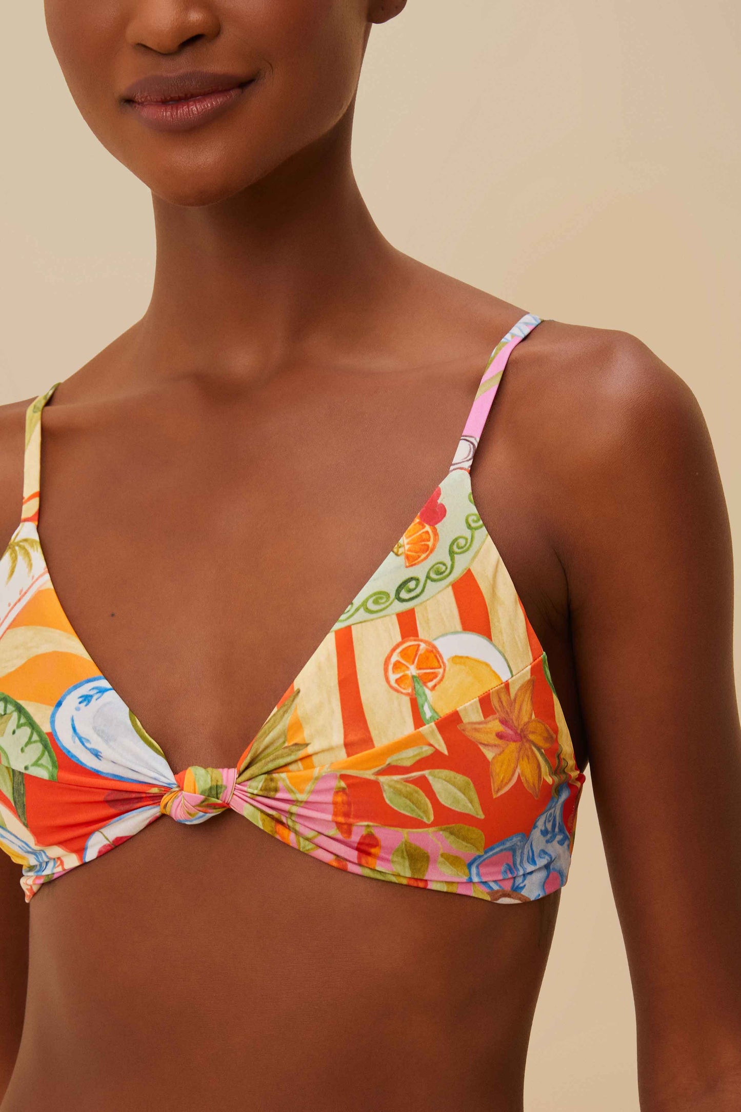 Summer Picnic Knot Bikini Top