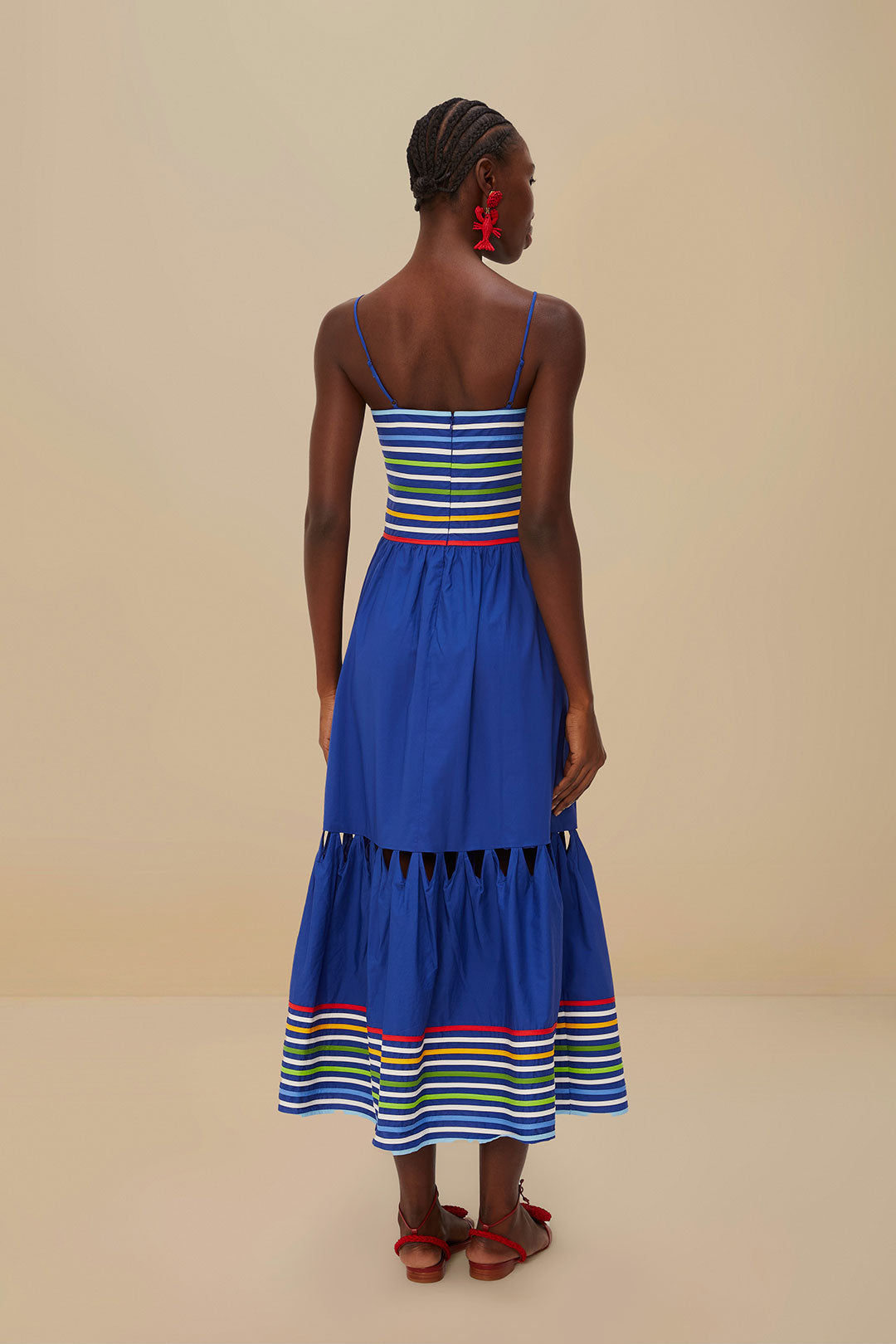 Blue Colored Stripes Midi Dress