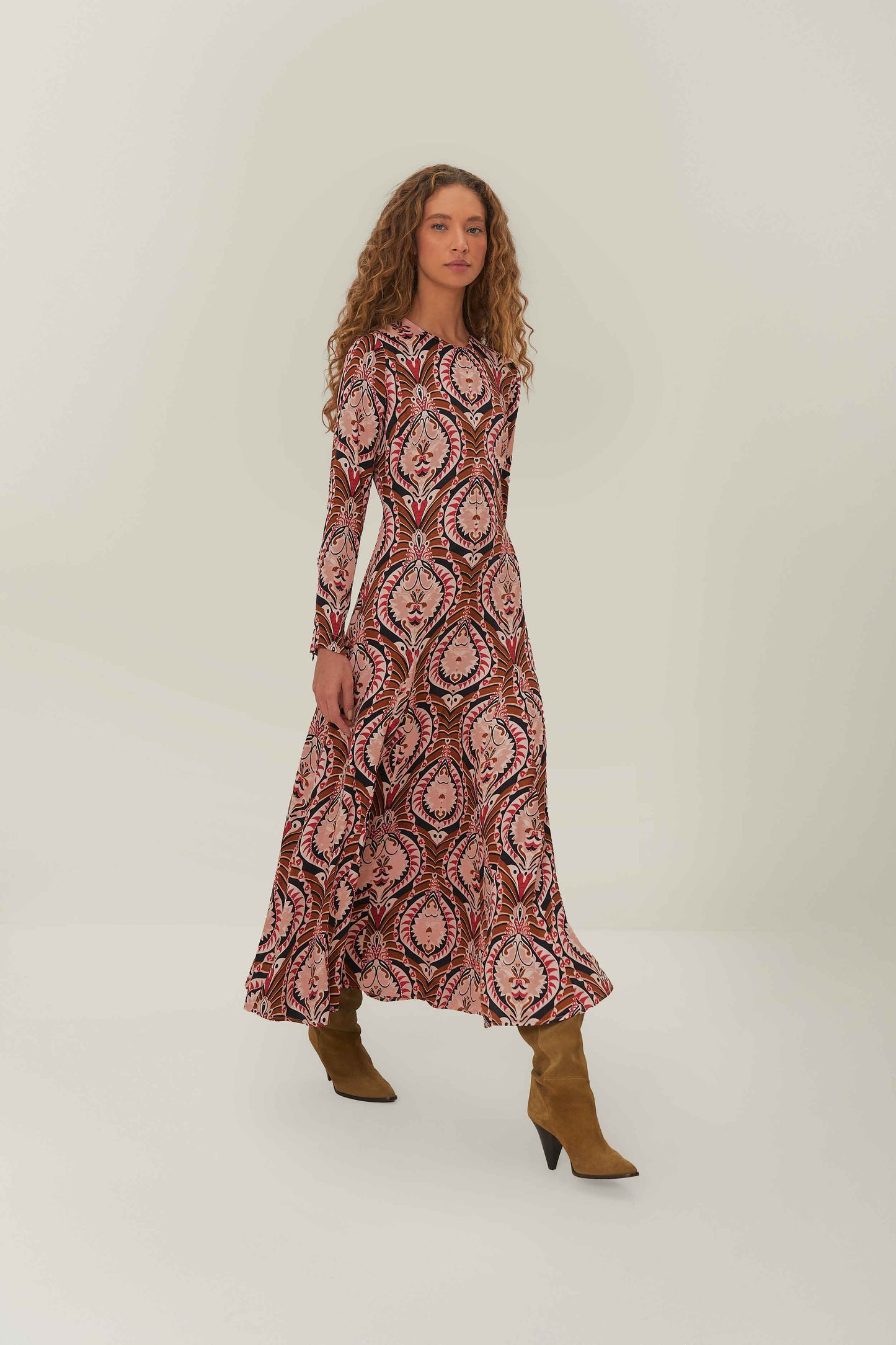 Pineapple Jewelry Multicolor Midi Dress