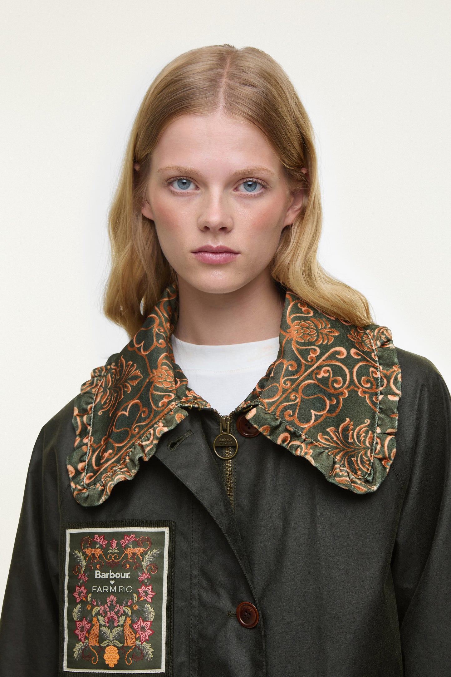 Barbour x Farm Rio Maria-Clara Waxed Jacket