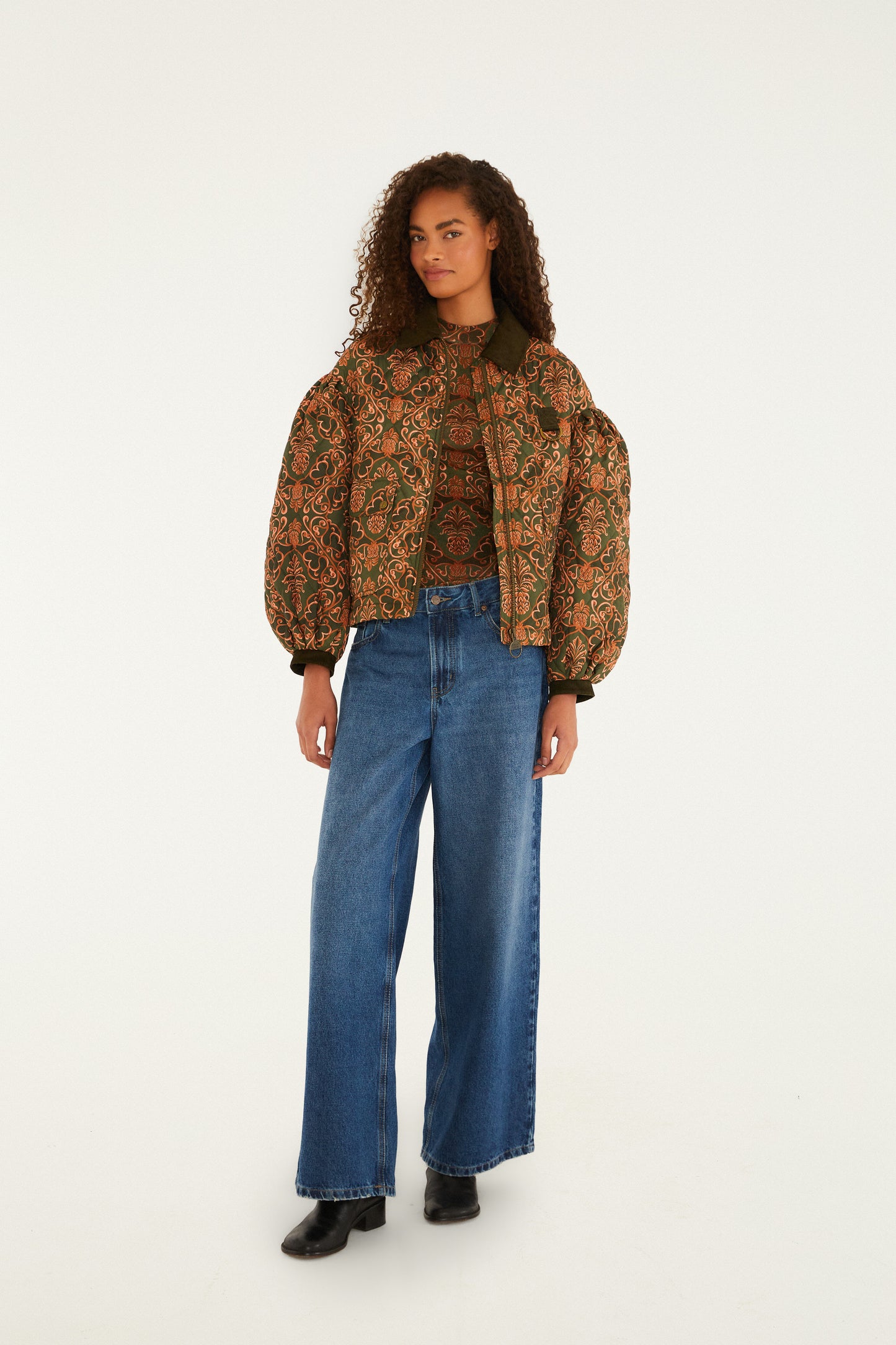 Barbour x Farm Rio Royal Pineaple Green Jacket