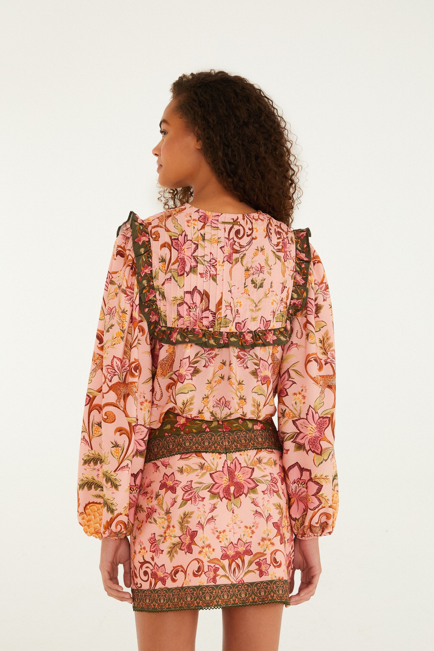 Barbour x Farm Rio Tropical Royalness Pink Mini Skirt