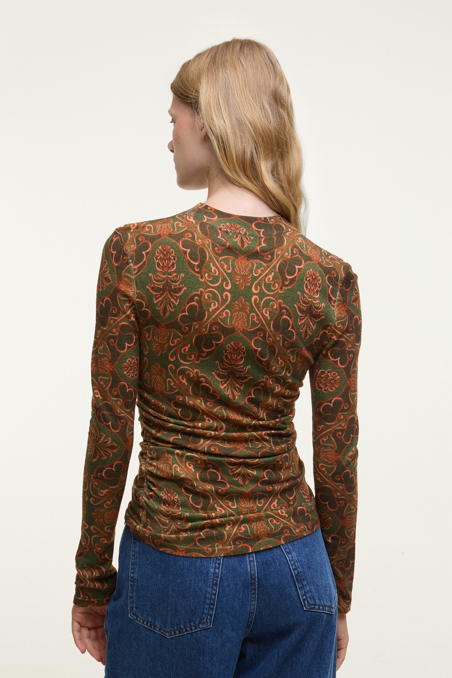 Barbour x Farm Rio Luana Song-Sleeve Knitted Top