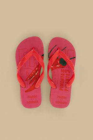 FARM Rio model wearing the Tropical Farm Havaianas