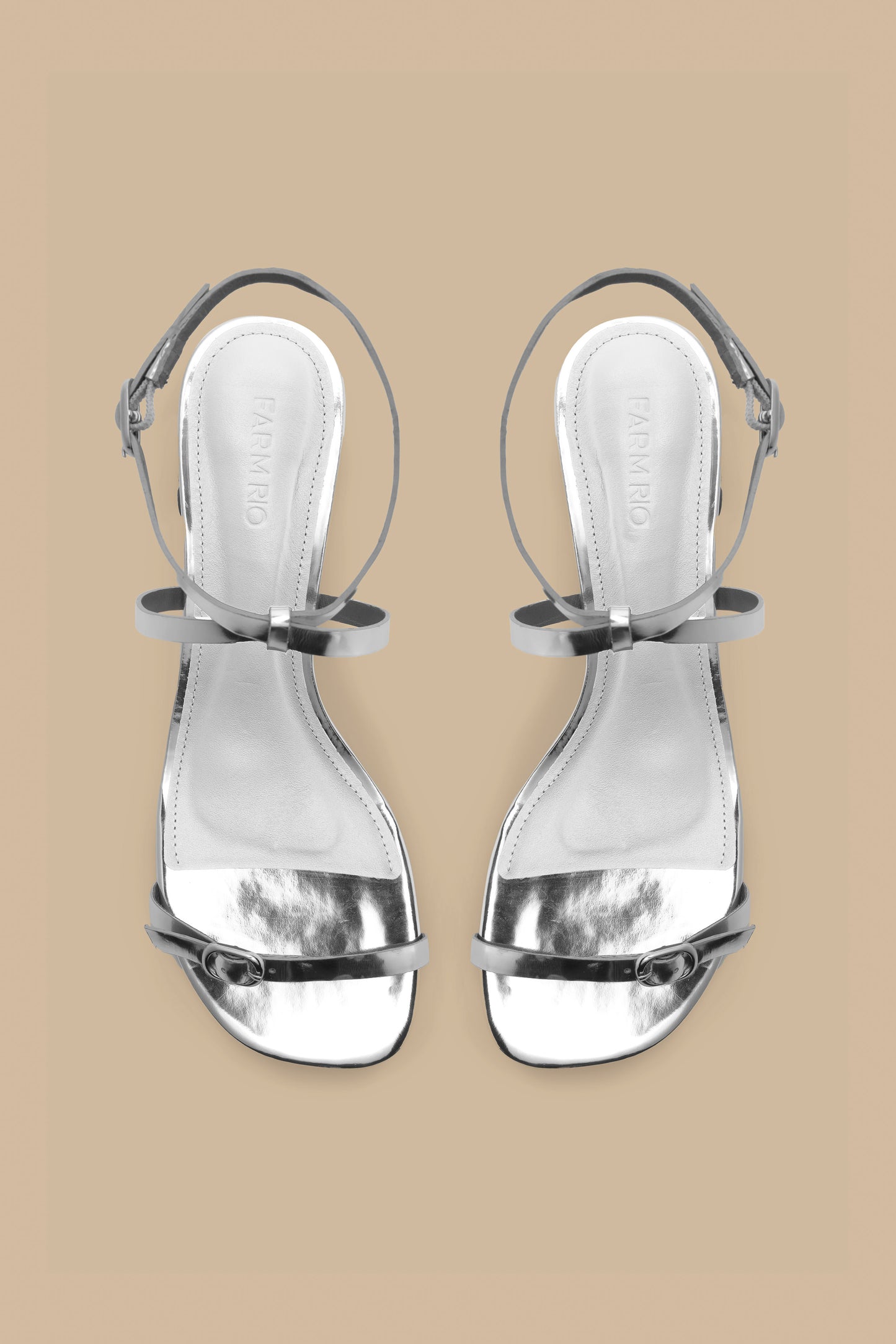 Silver Monstera Heel Scallop Sandal