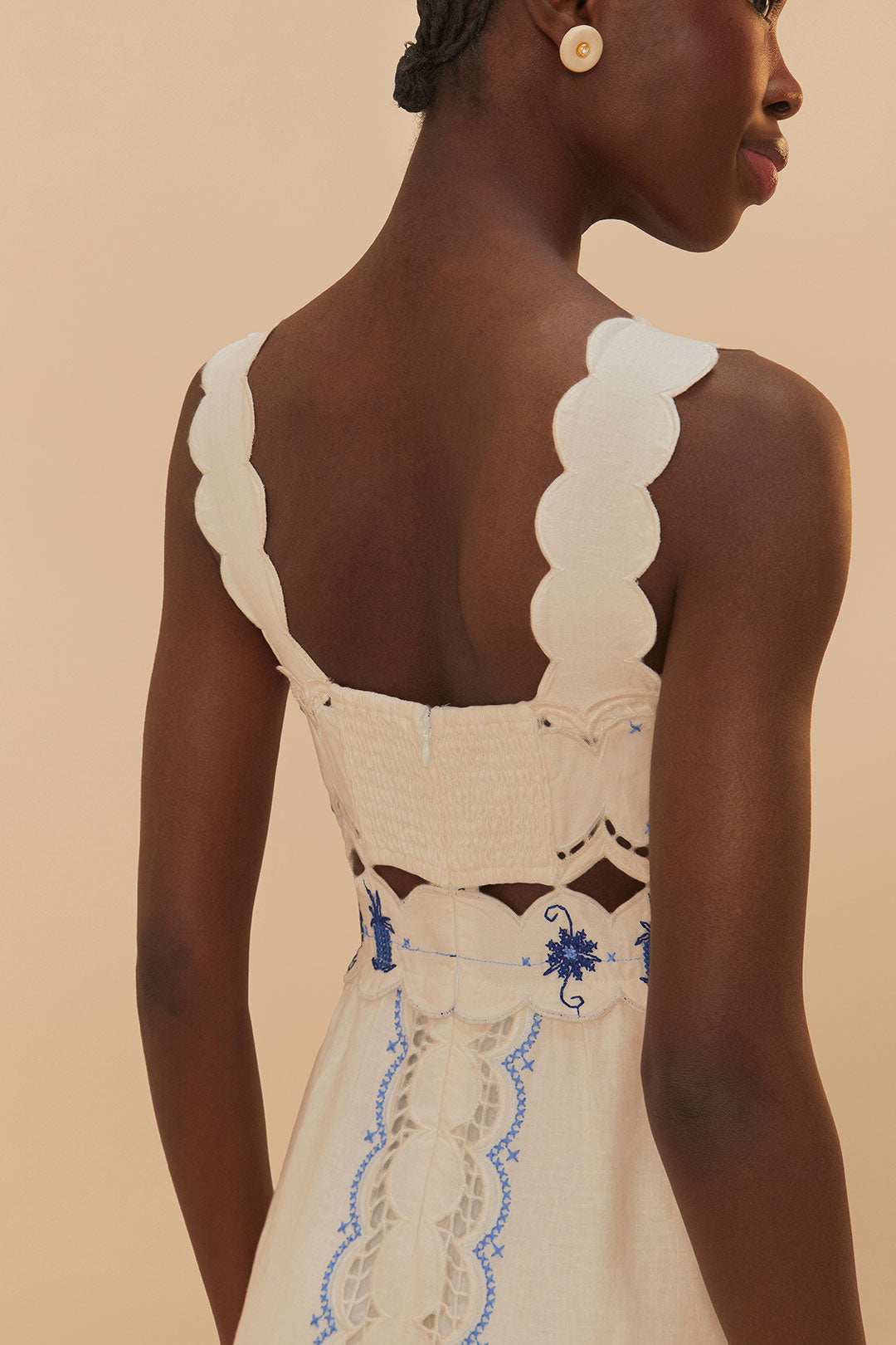 Off-White Richelieu Sunflower Lenzing ™ Ecovero ™ EurofLax ™ Midi Dress